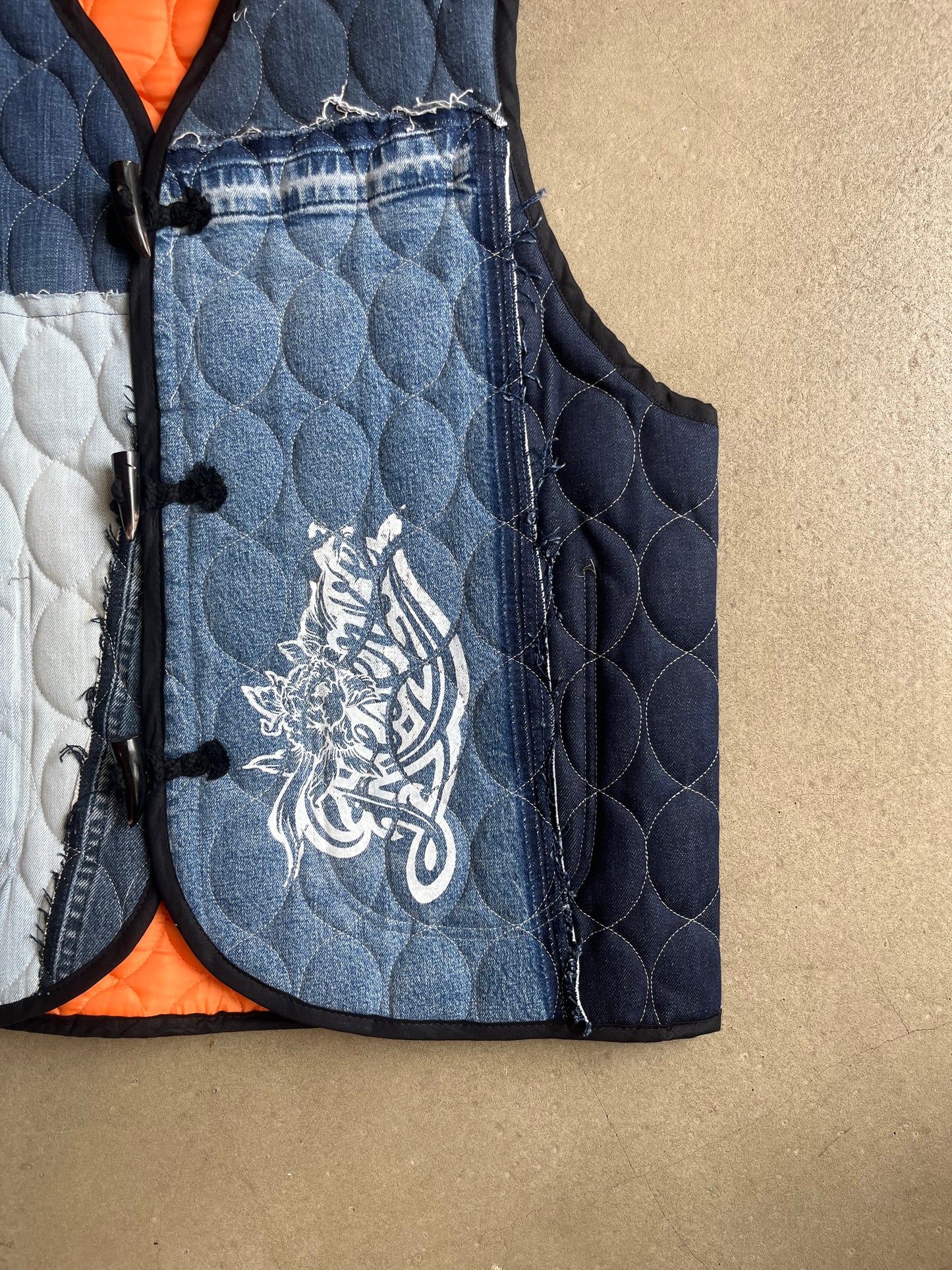 Atelier Reservé Quilted Denim Bodywarmer Blue