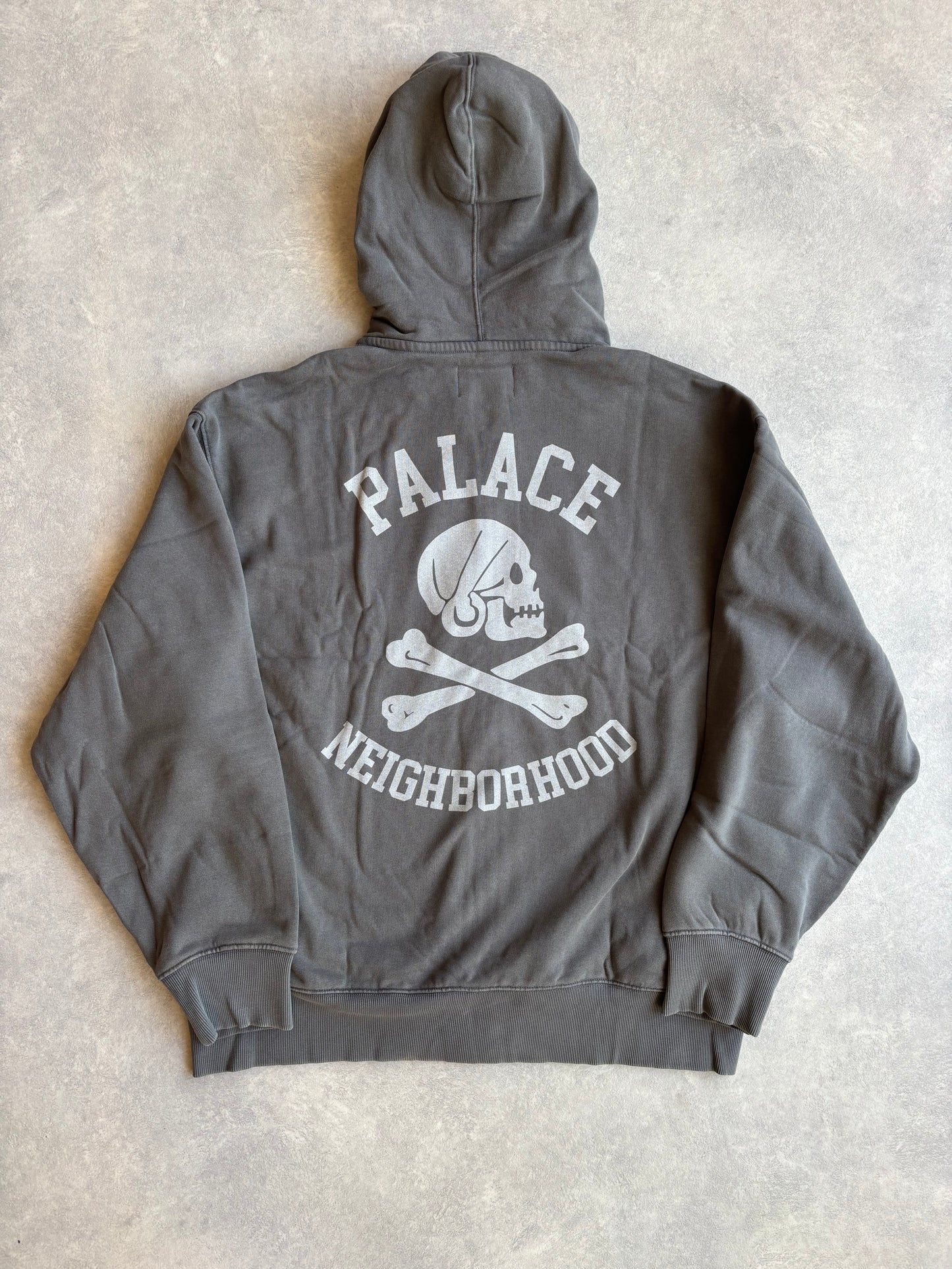 Palace Neighbor Skull Zip Hood Charcoal