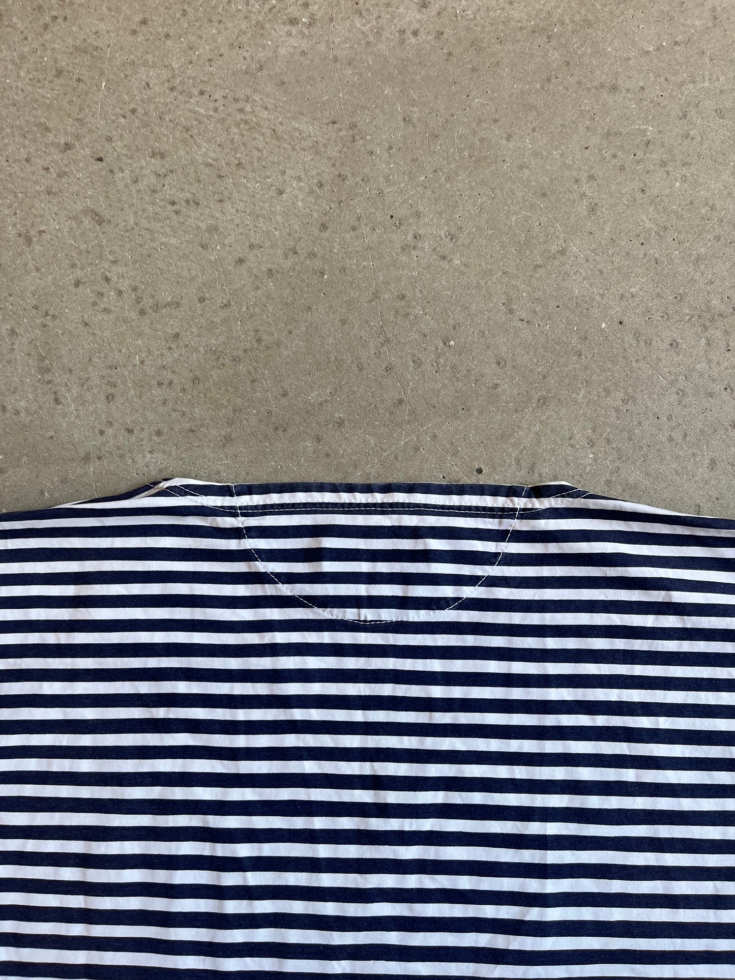 Vintage 1987 Stone Island Striped Tee White XL