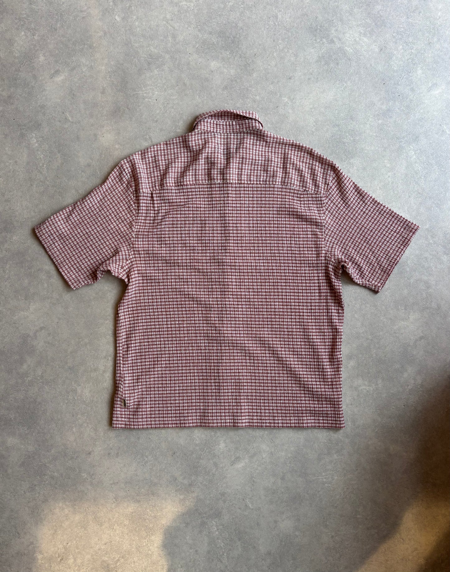 Stussy Wrinkly Gingham Shirt XL Rose