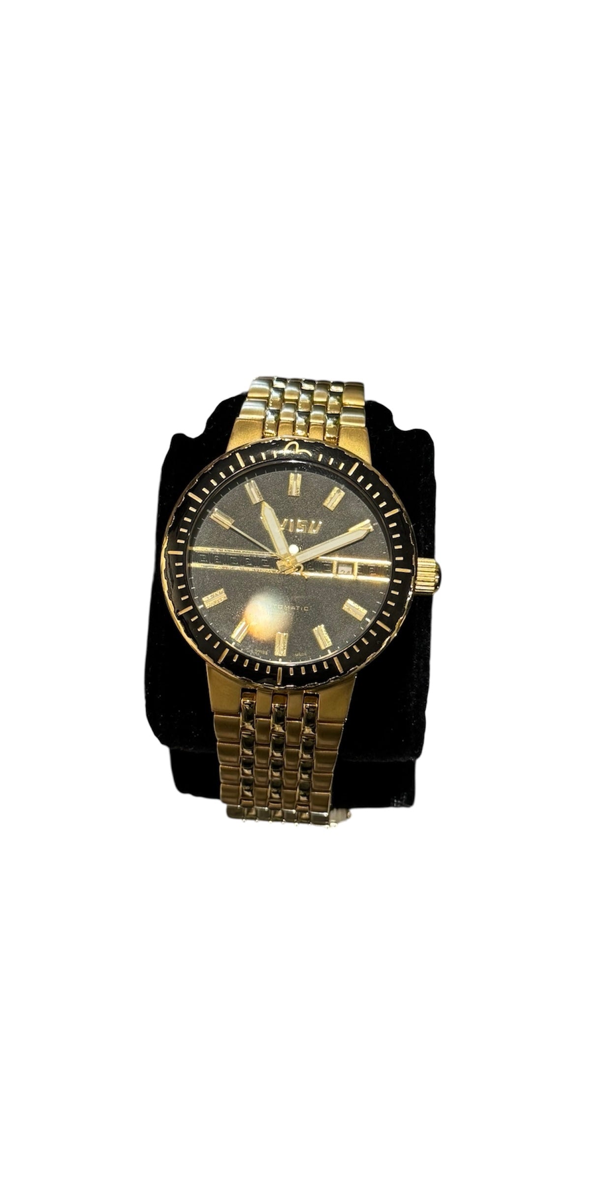 Evisu Automatic Watch Black Dial Steel Gold
