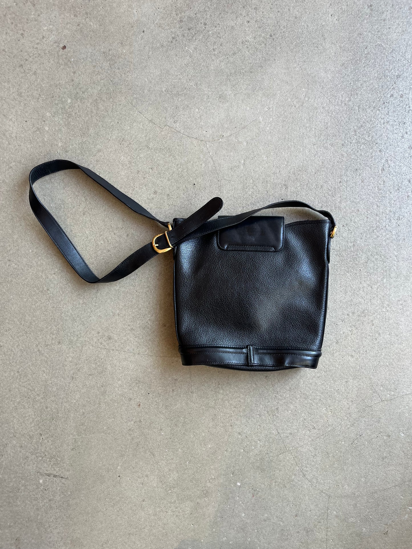 Vintage Gucci Crossbody Leather Bag Black