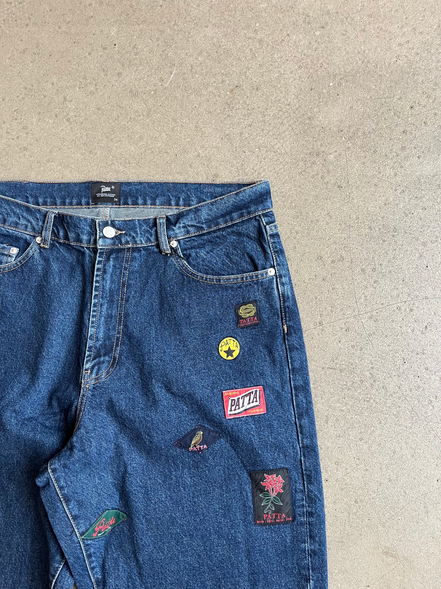 Patta Whole Lotta Labels Denim Pants Blue 34