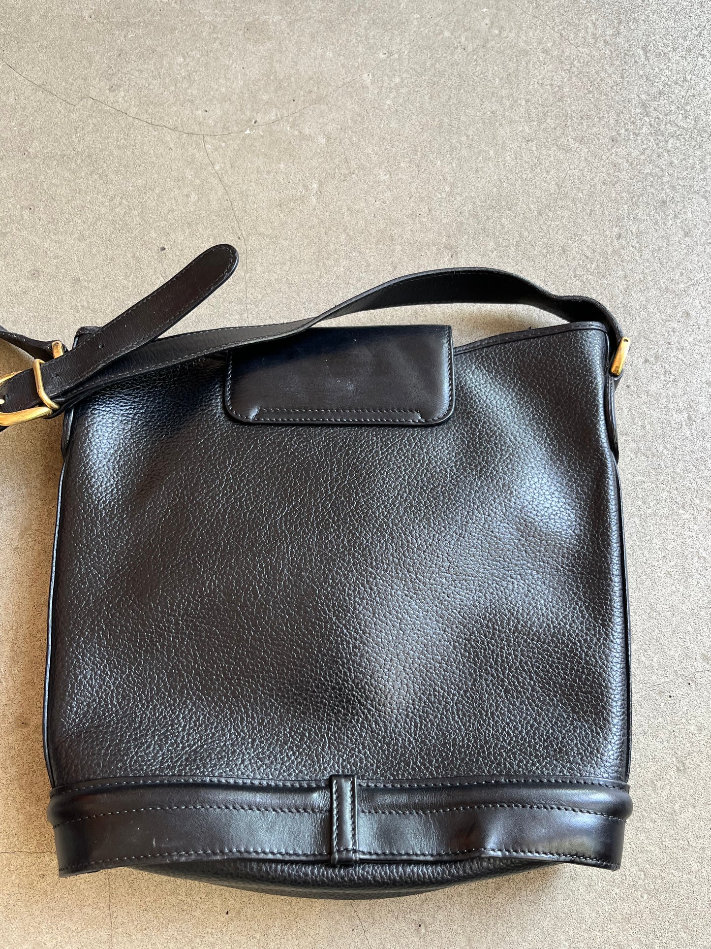 Vintage Gucci Crossbody Leather Bag Black
