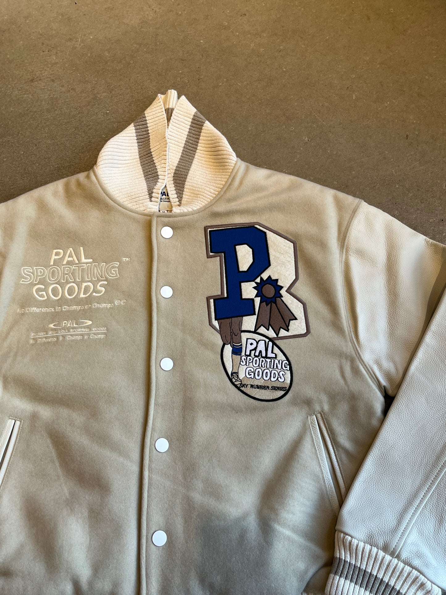 PAL Varsity Sportig Goods Jacket Beige M