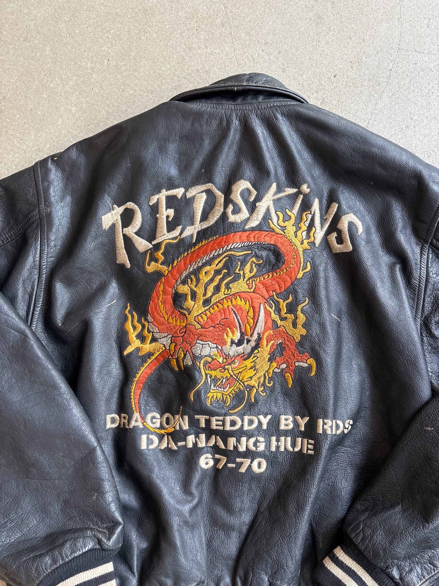 Redskins Dragon Leather Jacket Black XL
