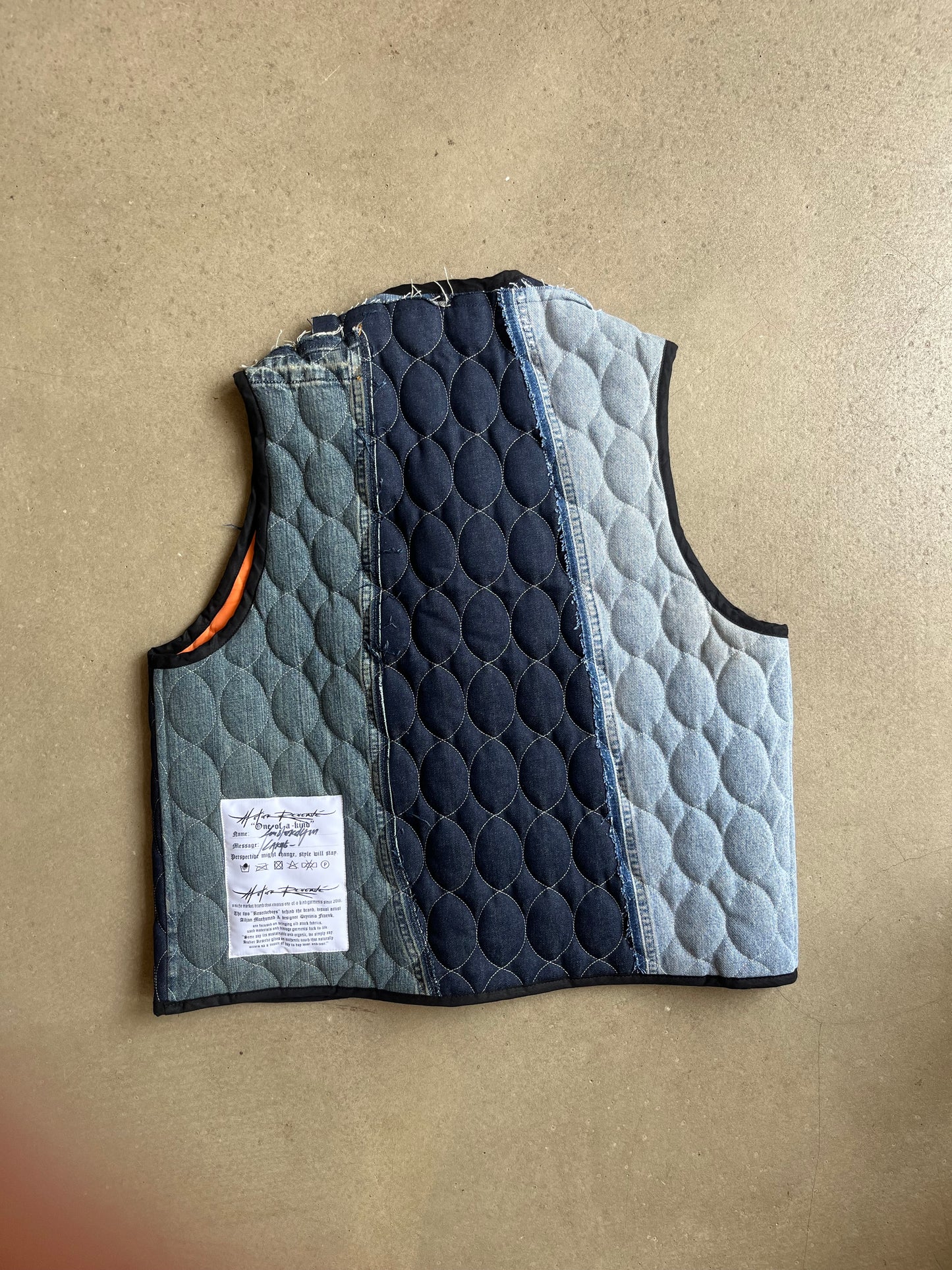 Atelier Reservé Quilted Denim Bodywarmer Blue
