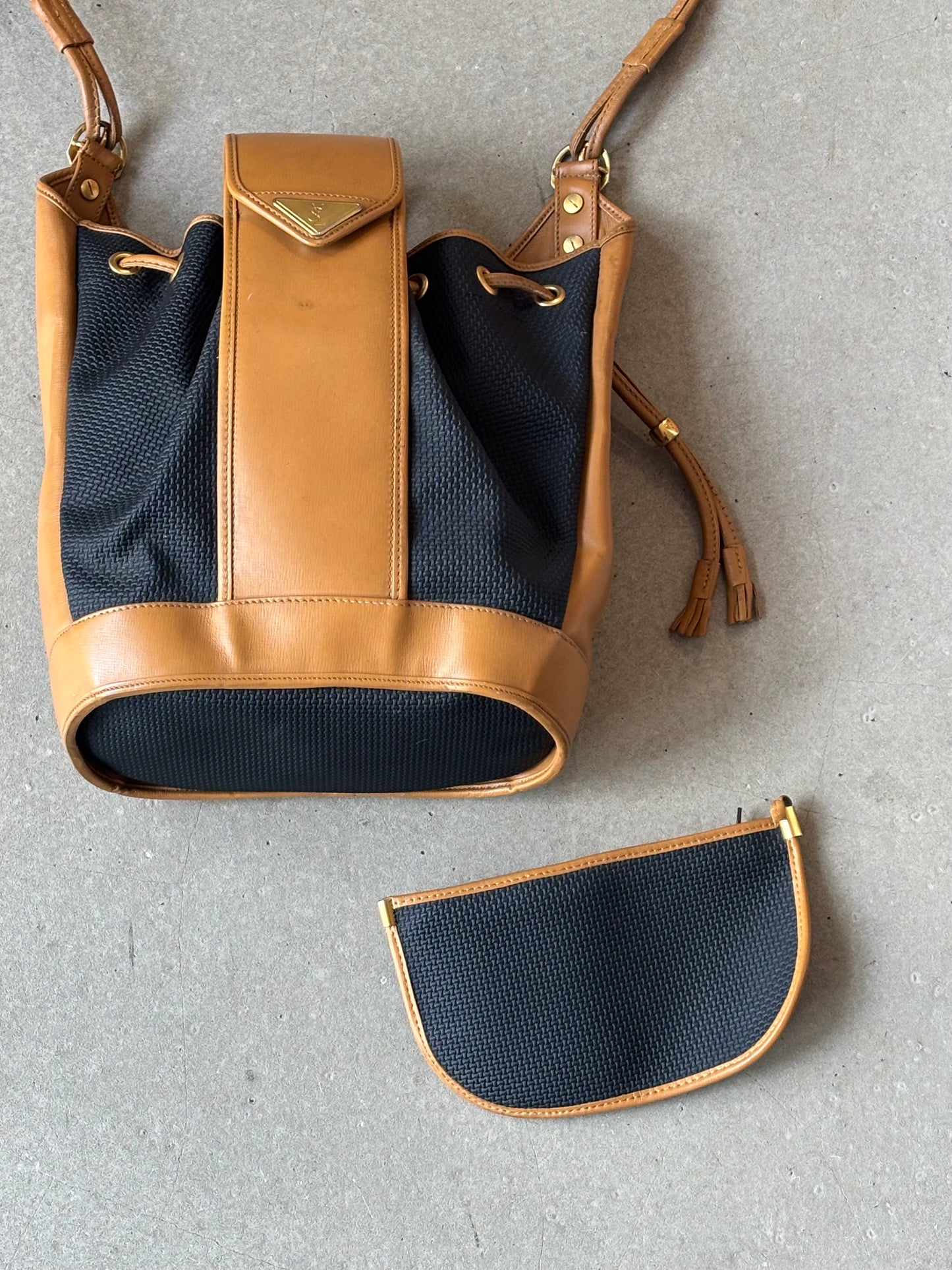 Yves Saint Laurant Drawstring Bucket Bag Brown
