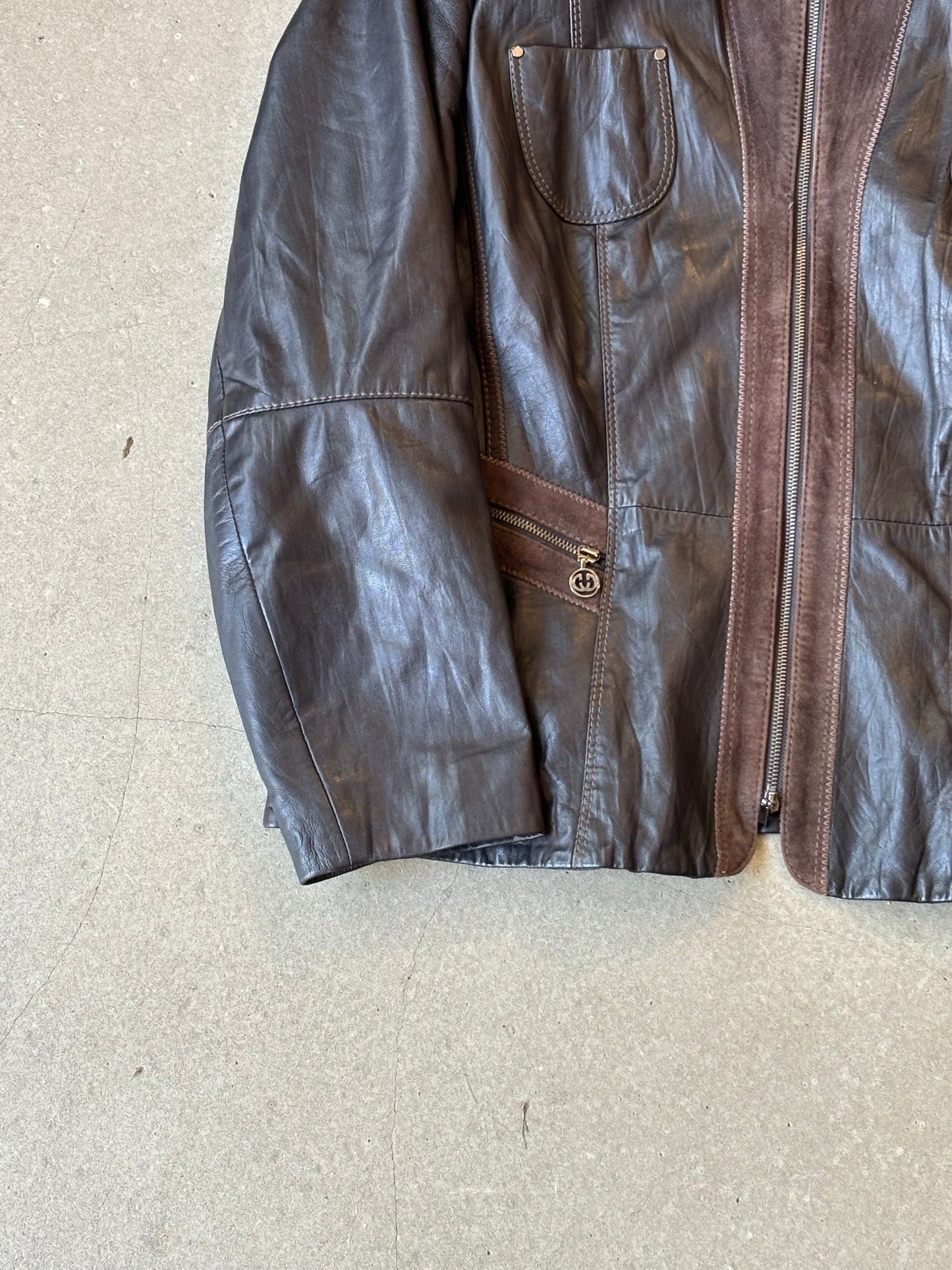 Gerry Weber Brown Leather Jacket Brown 42