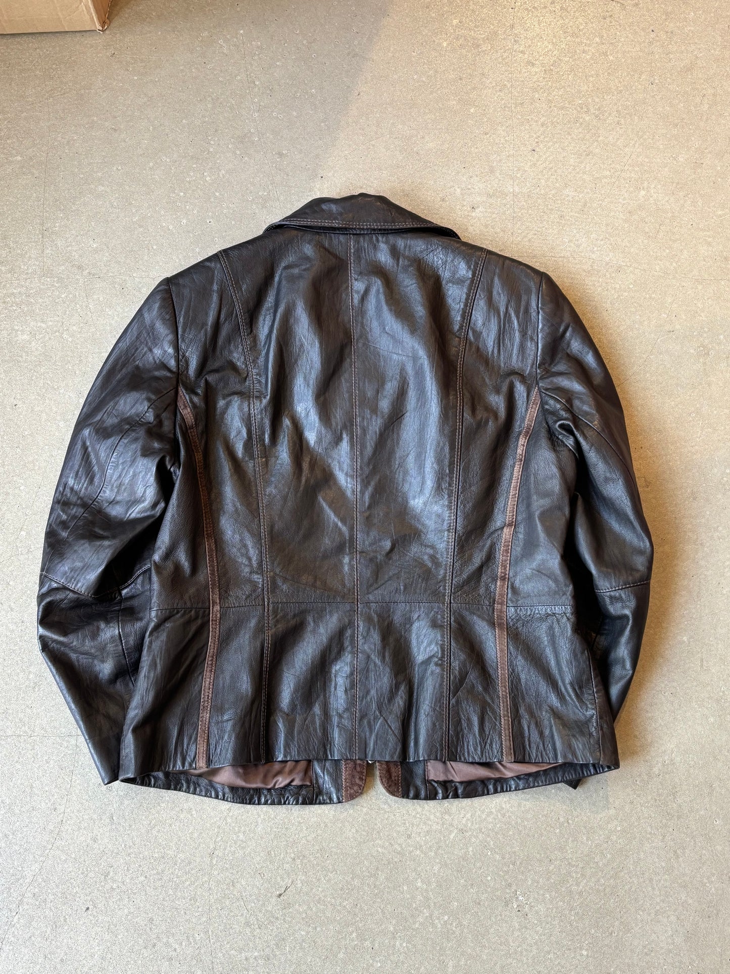 Gerry Weber Brown Leather Jacket Brown 42