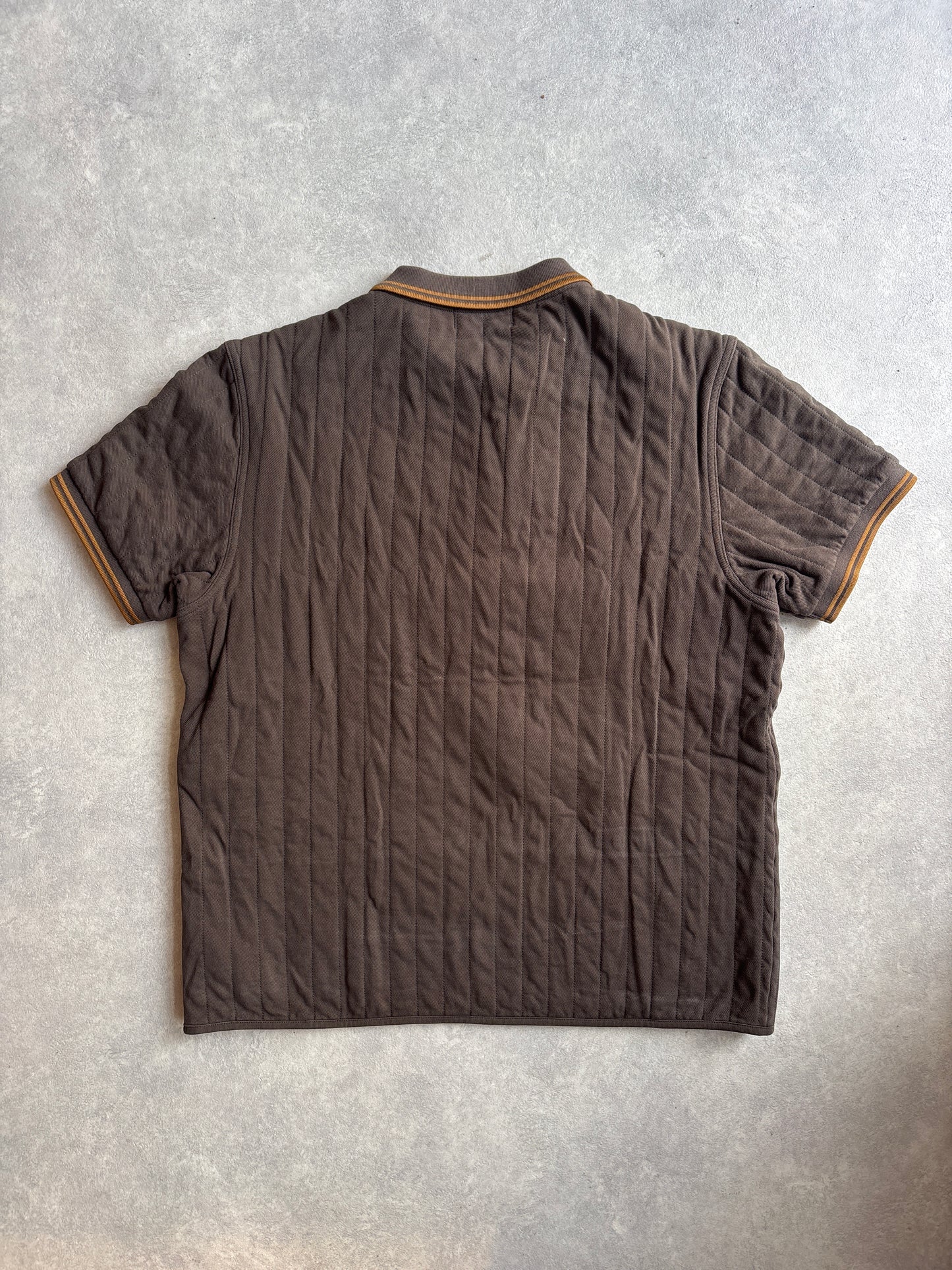 Fred Perry X Craig Green Quilted Polo Shirt Brown Large