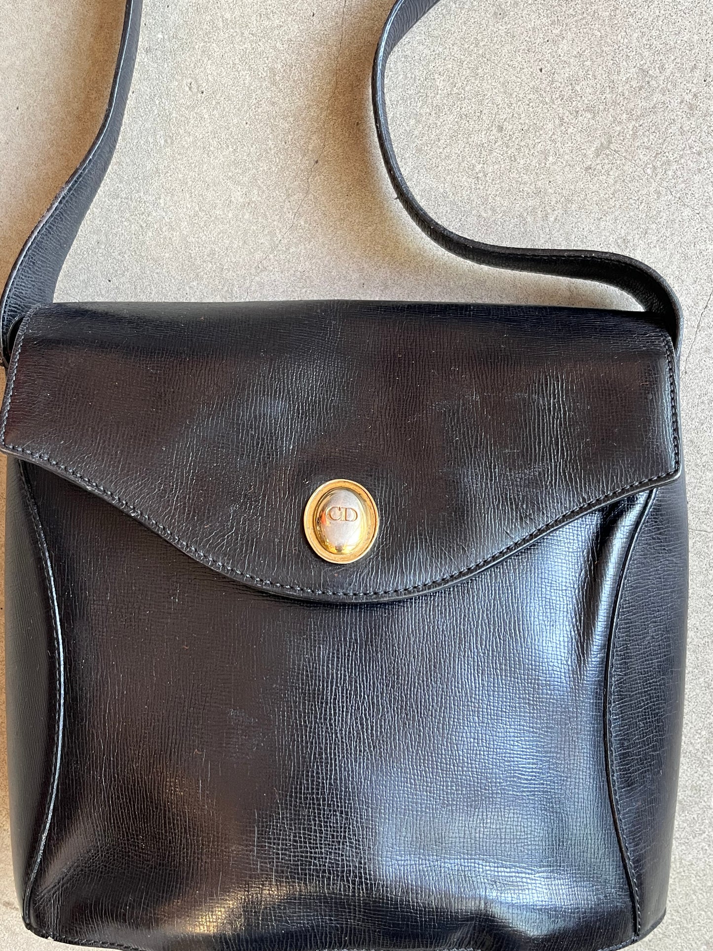 Christian Dior Leather Sling Bag Black