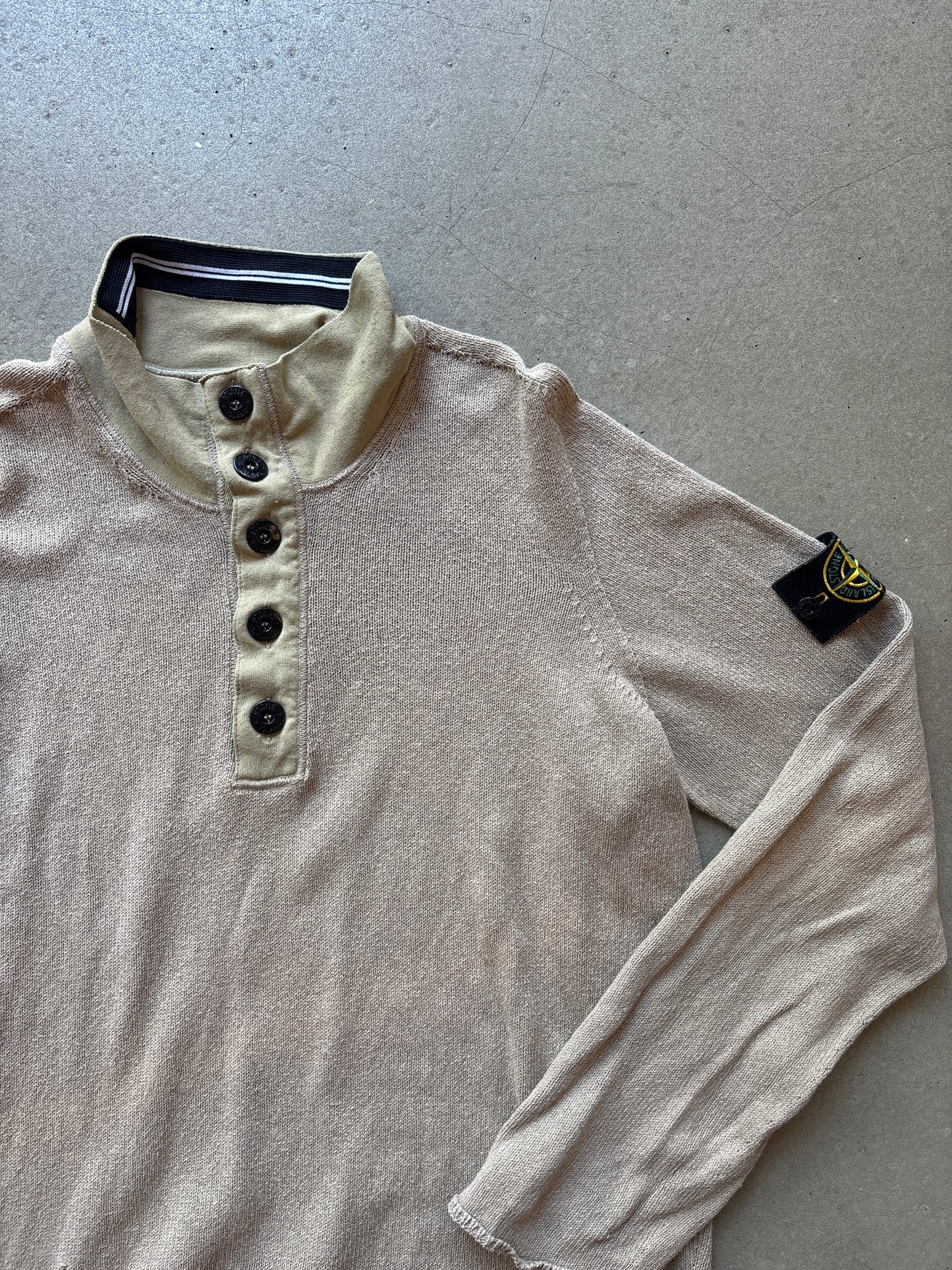 Stone Island Button Up Sweater Beige XL