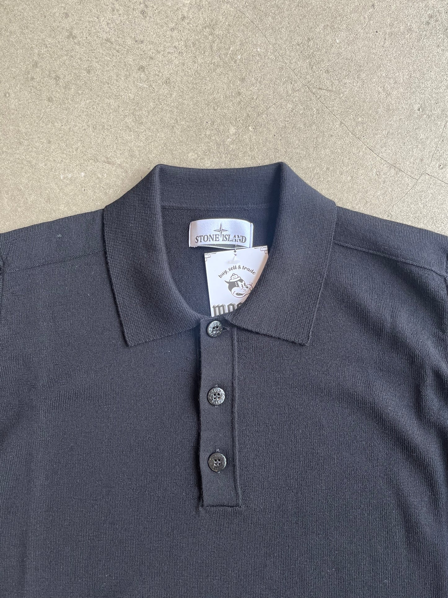 Stone Island Button Up Knit Black Small