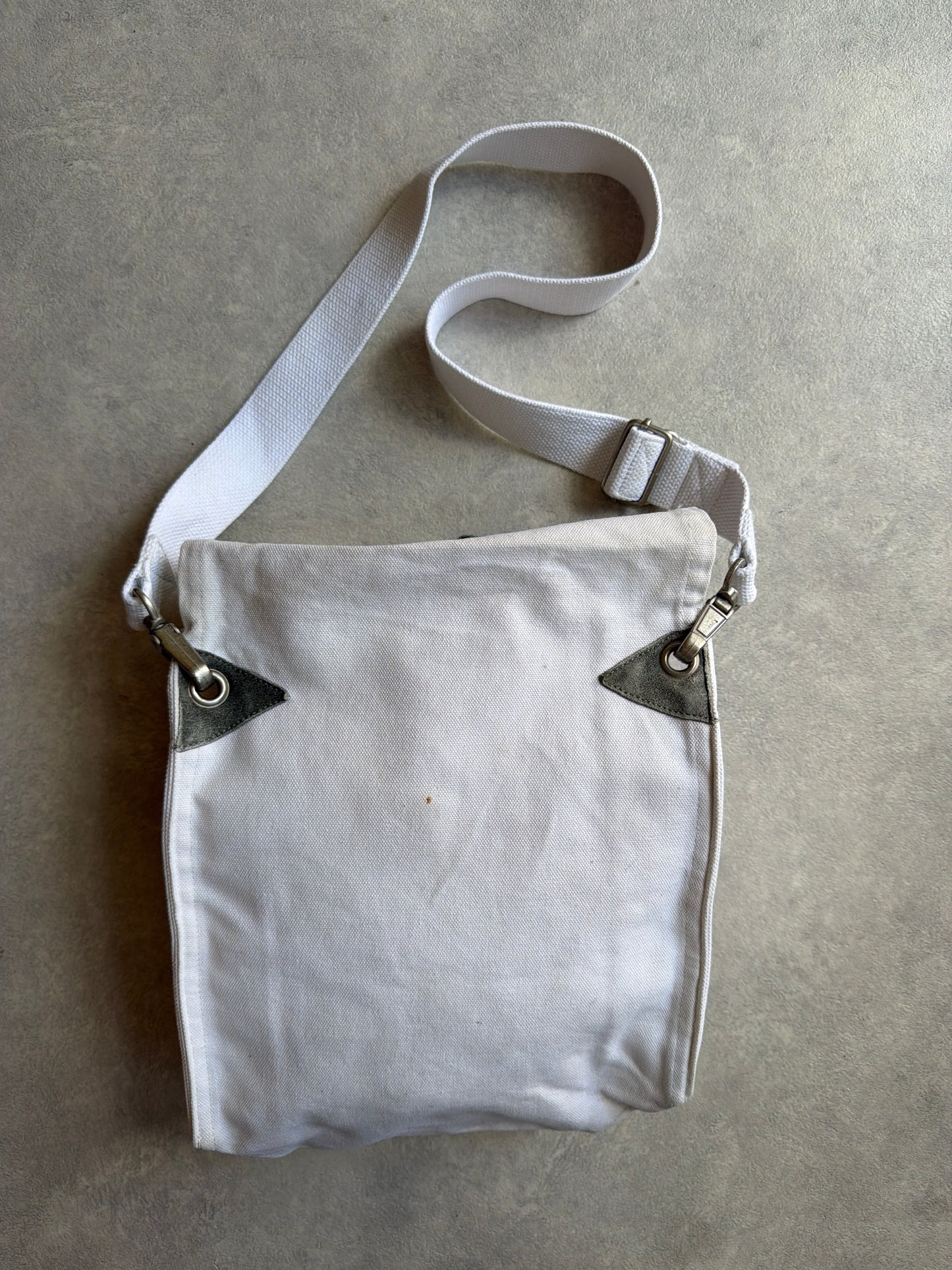 Stone Island Denim Sling Bag White Cotton