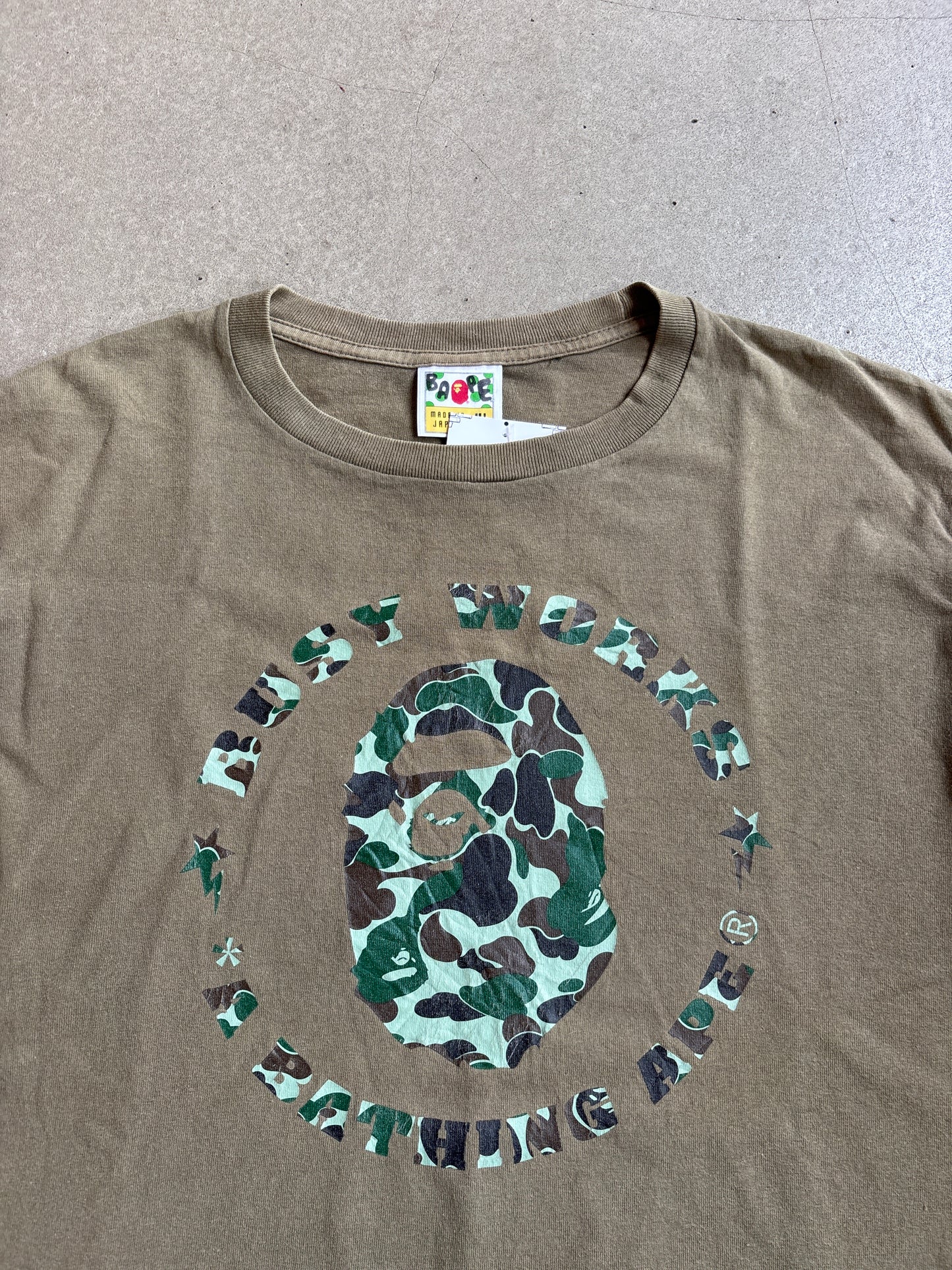 Bape Camo 01 College Logo Tee Olive XL