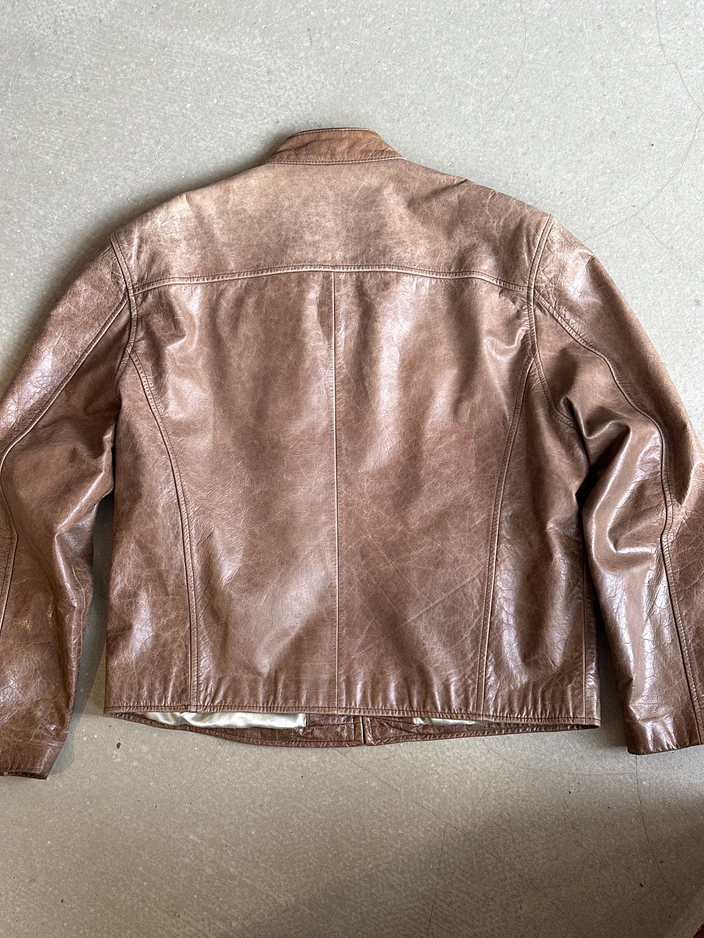Redskins Leather Jacket Brown XL