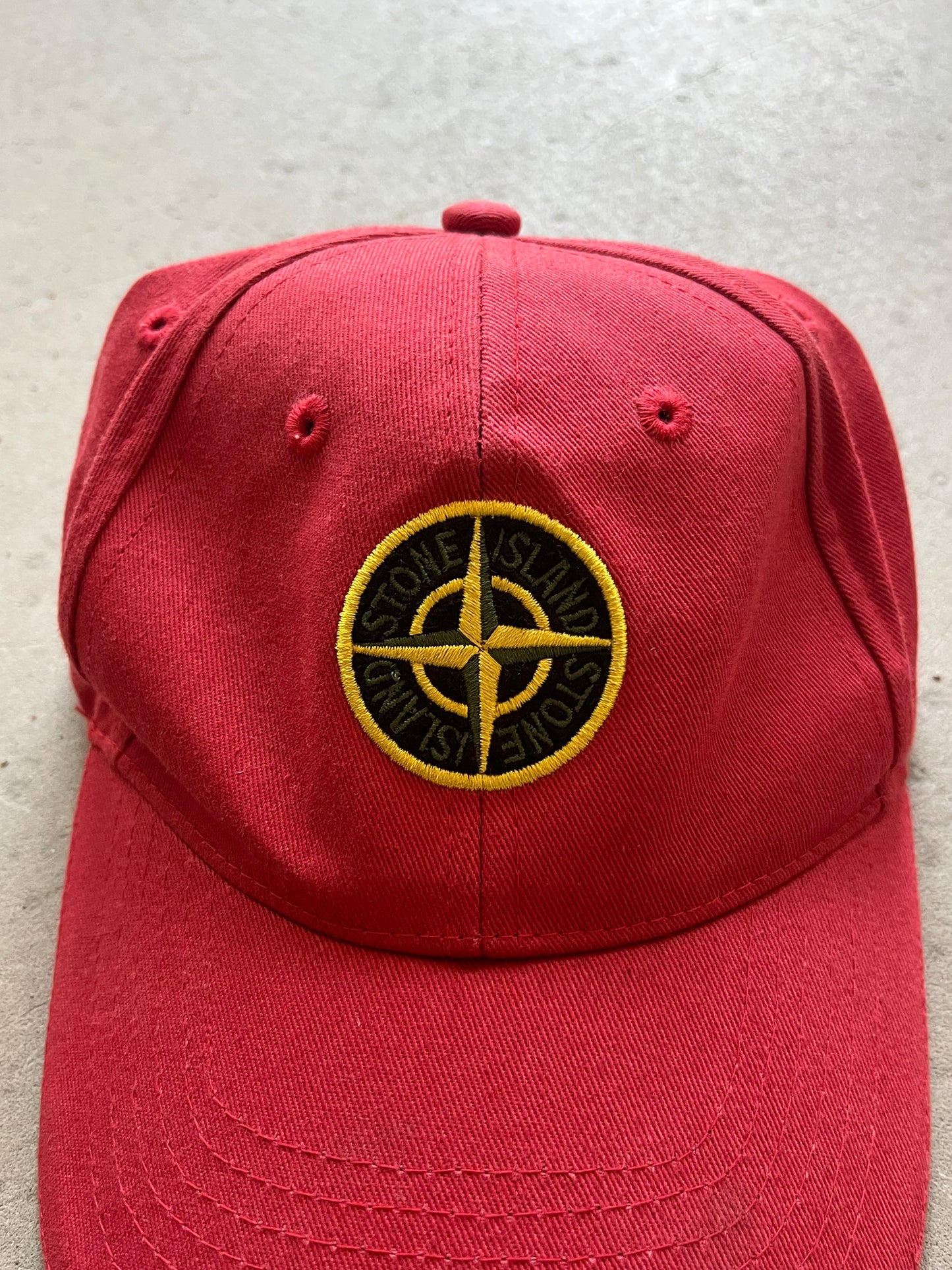 Stone Island 6 Panel Cap Red