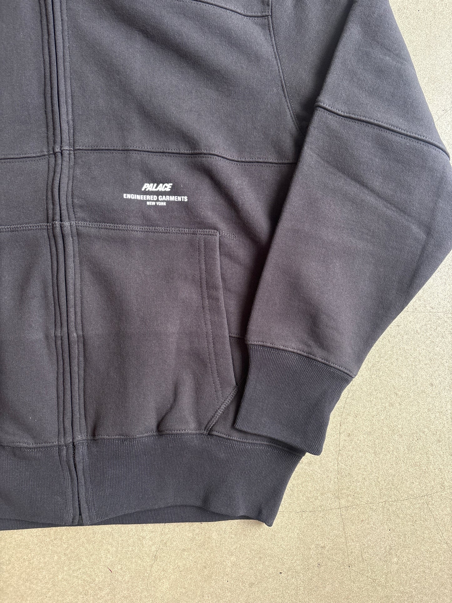 Palace x Engineered Garments Heavy Patchwork Zip Hood Black