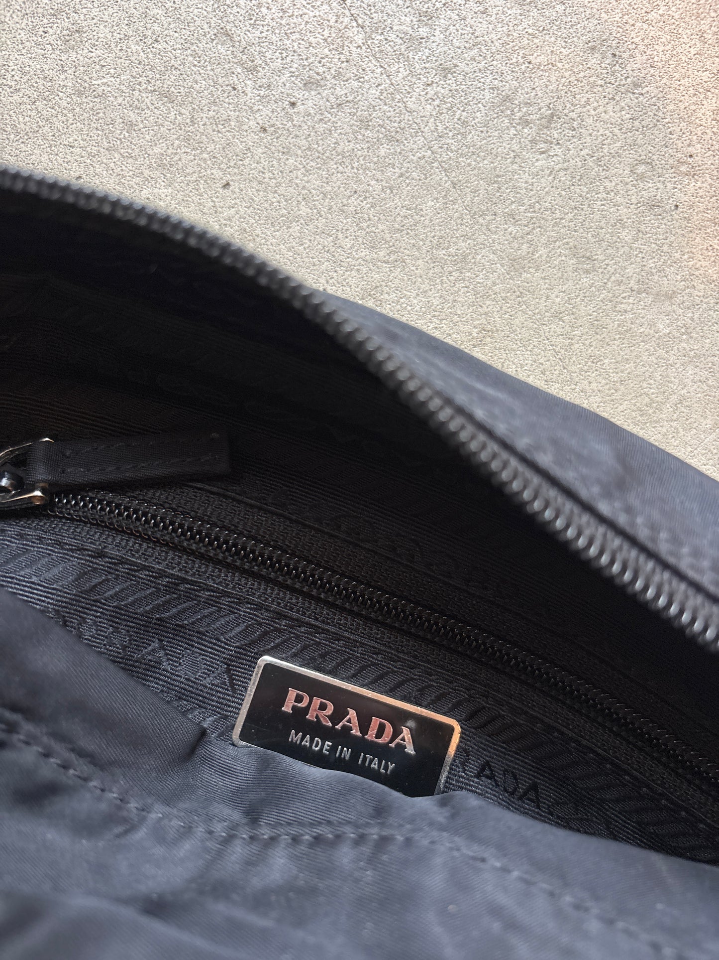 Prada Nylon Single Strap Multipocket Messenger Bag Black