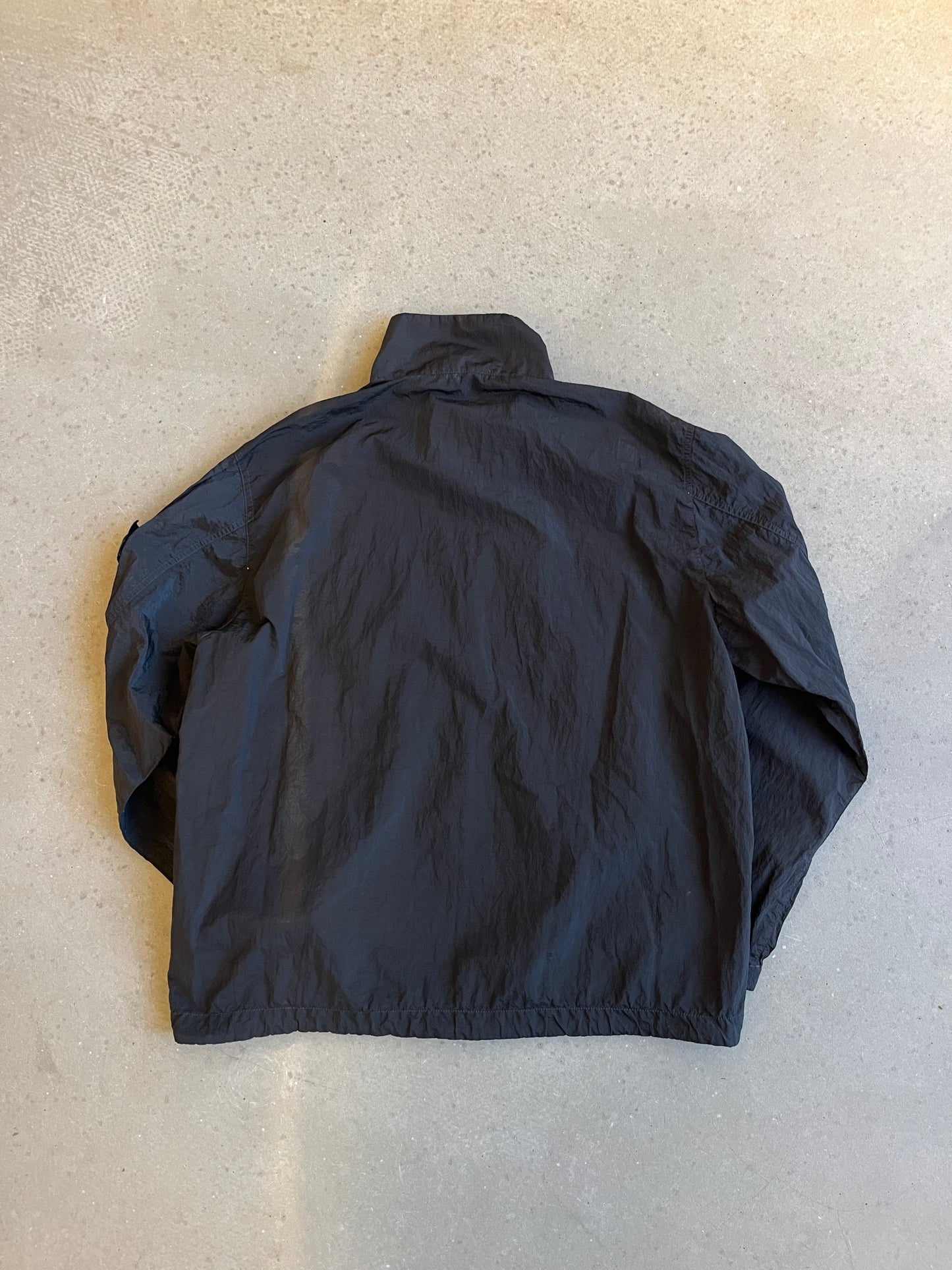 Stone Island Nylon Quarter Zip Jacket Black Large