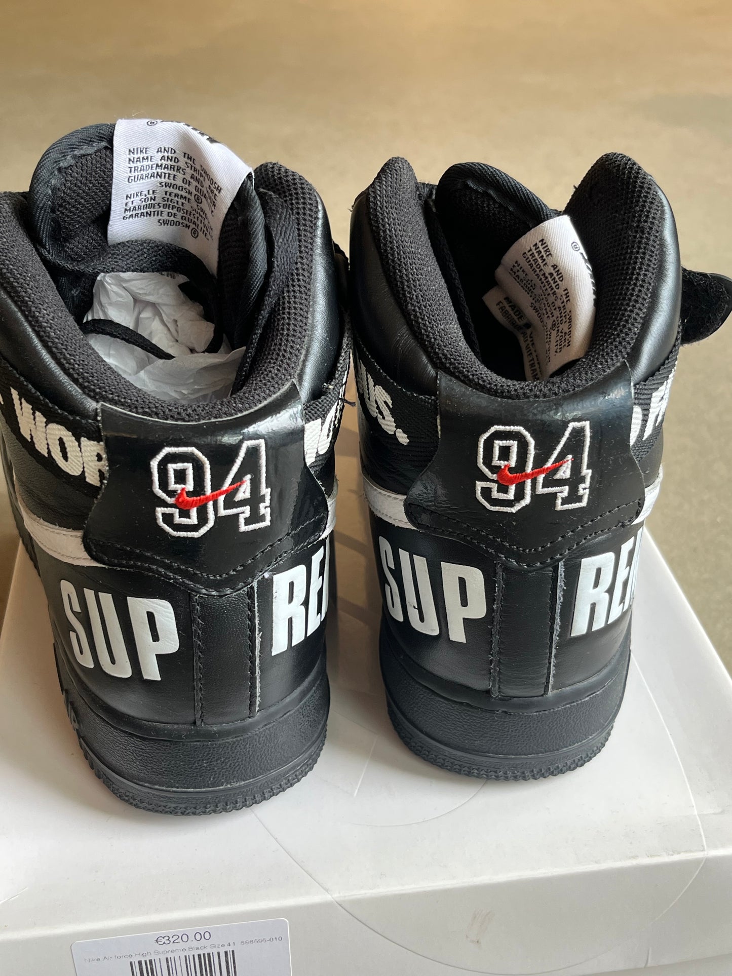 Nike Air force High Supreme Black EU 41