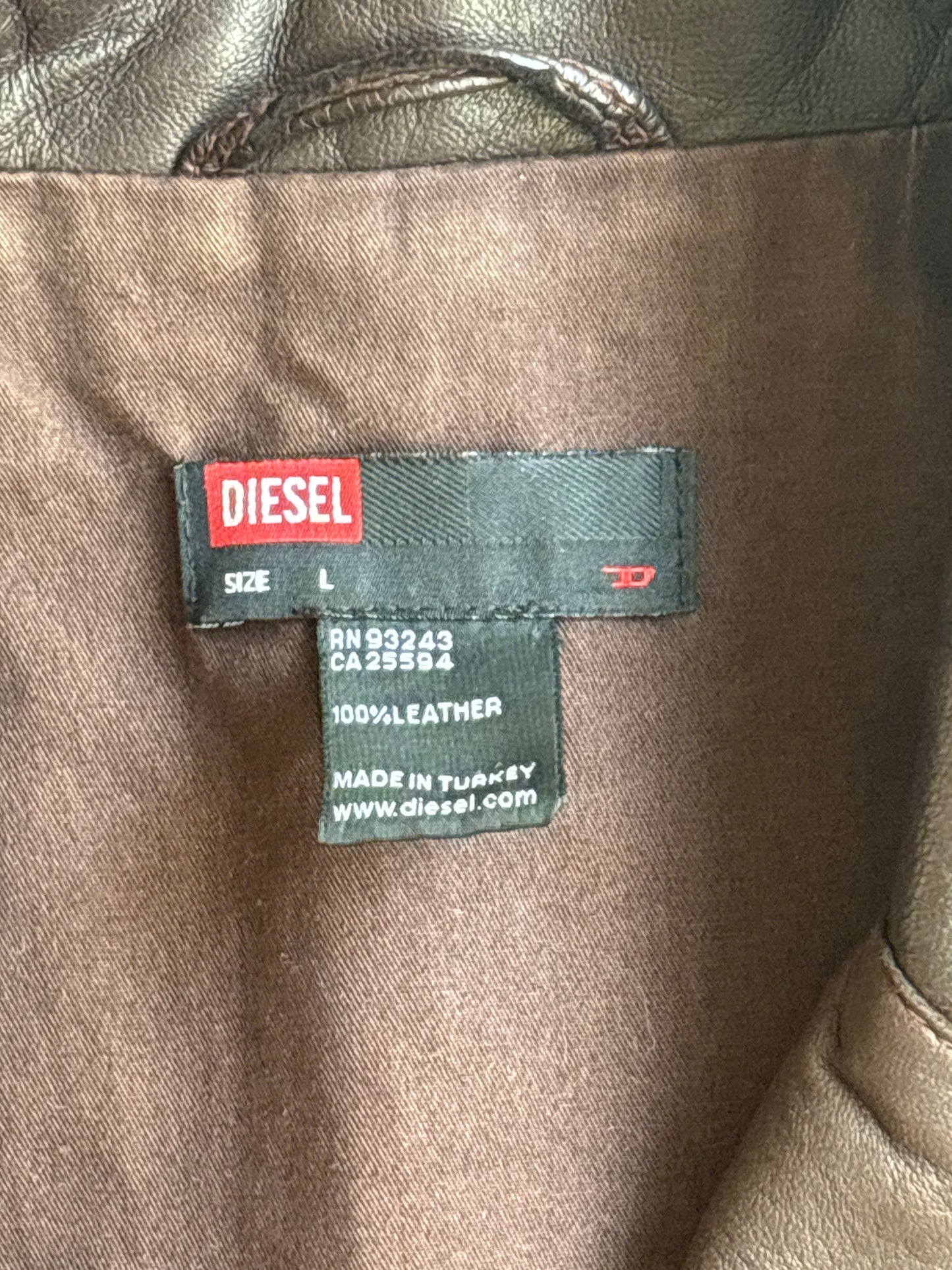 Diesel Jacket Soft Leather Brown L