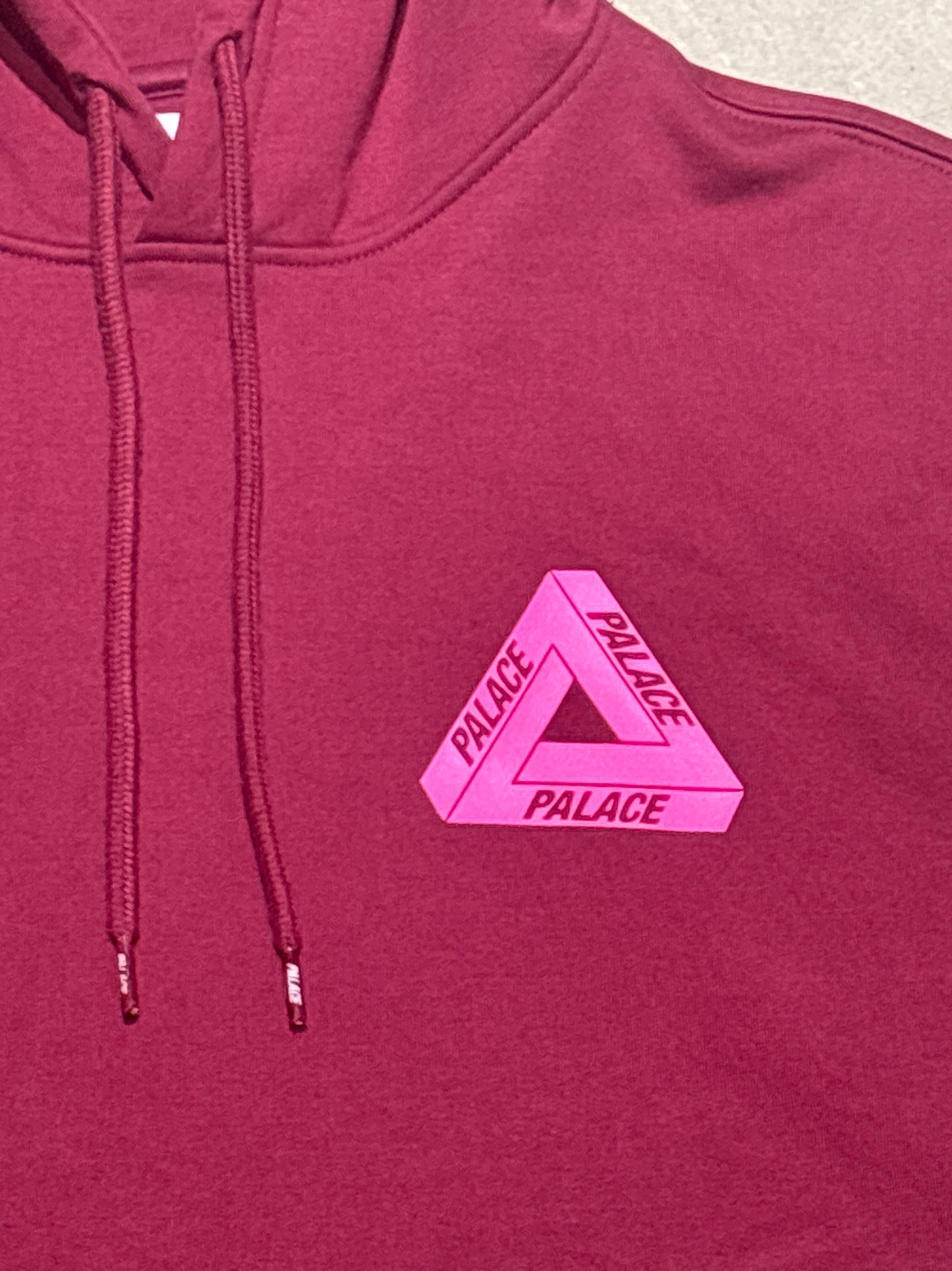 Palace Logo Hoodie Burgundy L