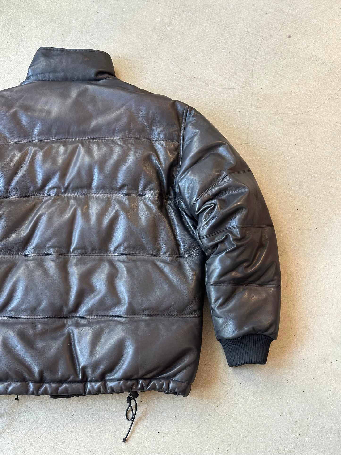 COACH Leather Puffer Jacket L