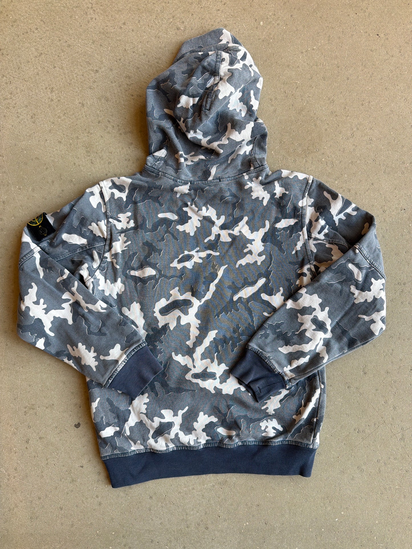 Stone Island Camo Hoodie Navy 10 Y / 142