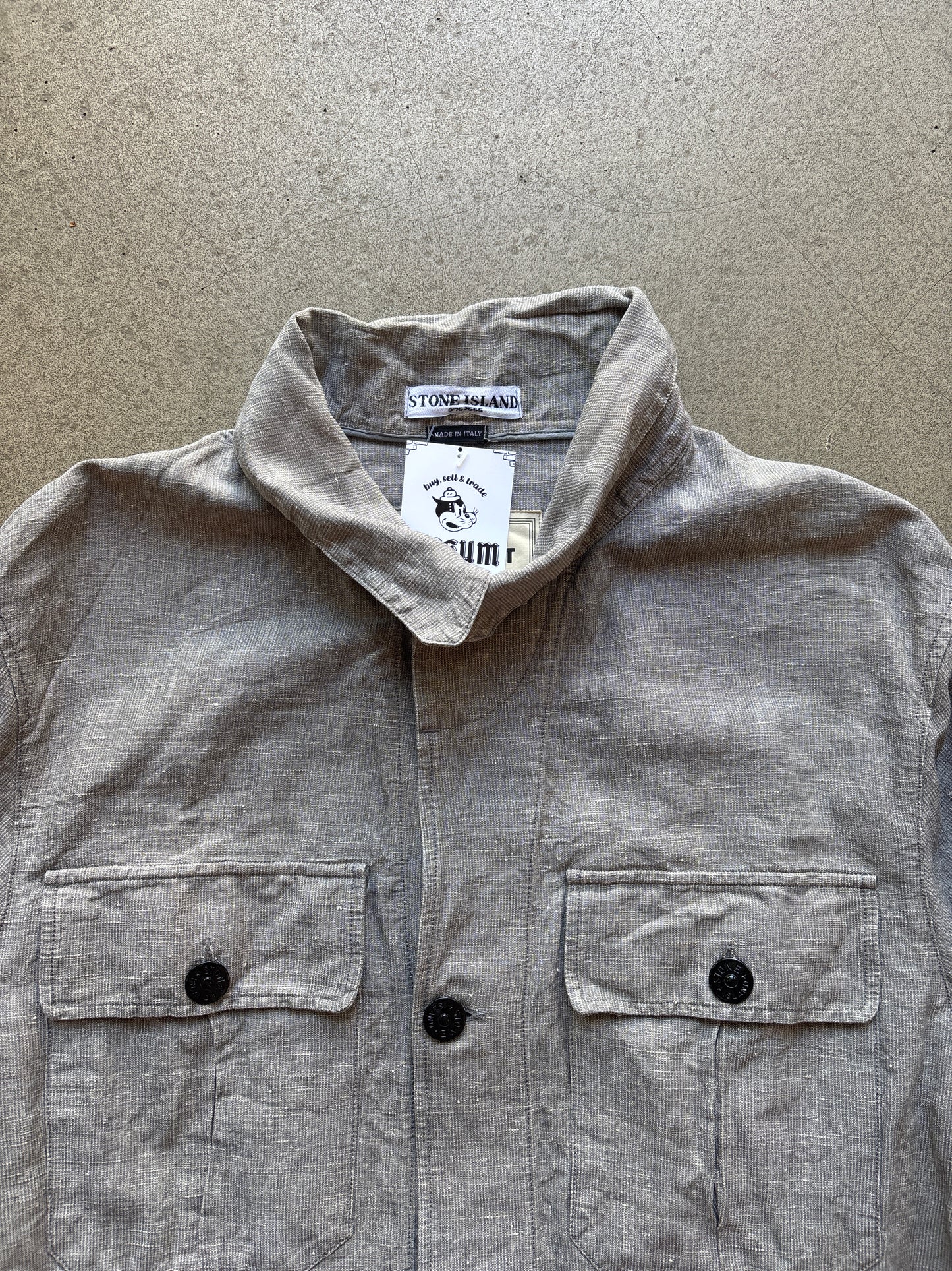 Stone Island Compact Button Up Jacket Grey