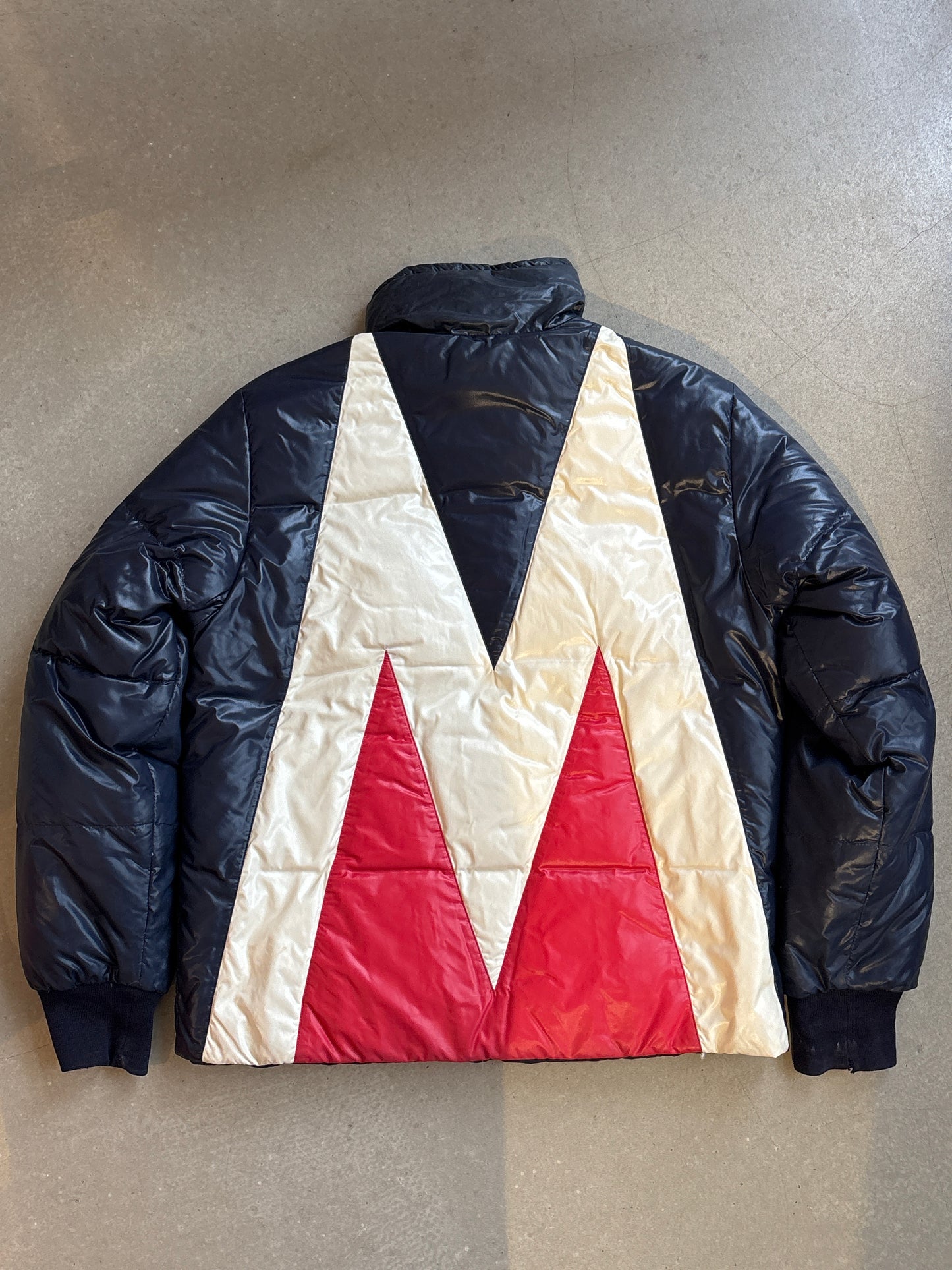 Moncler Big M Logo Reversible Down Jacket Navy L