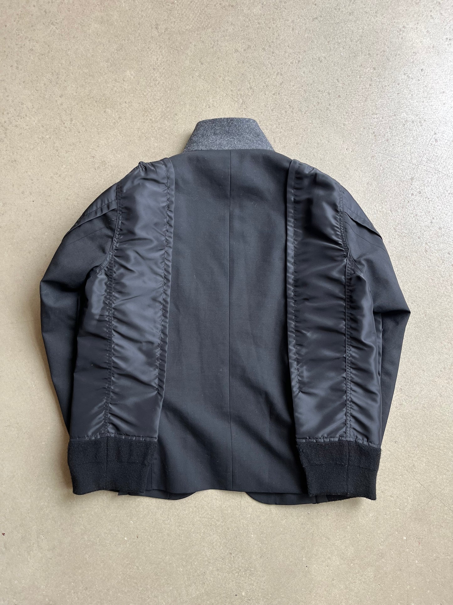 Sacai Wool Blended Twill Jacket Black Medium