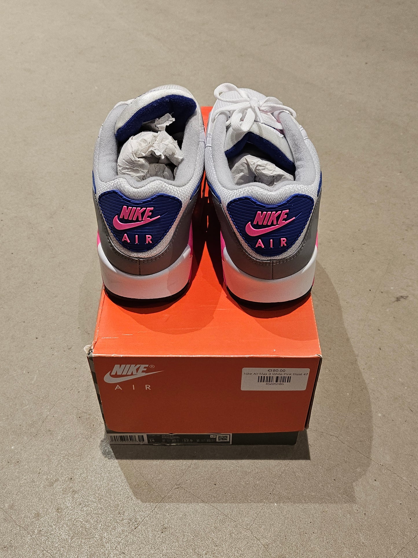 Nike Air Max 3 White Pink Blast EU 47