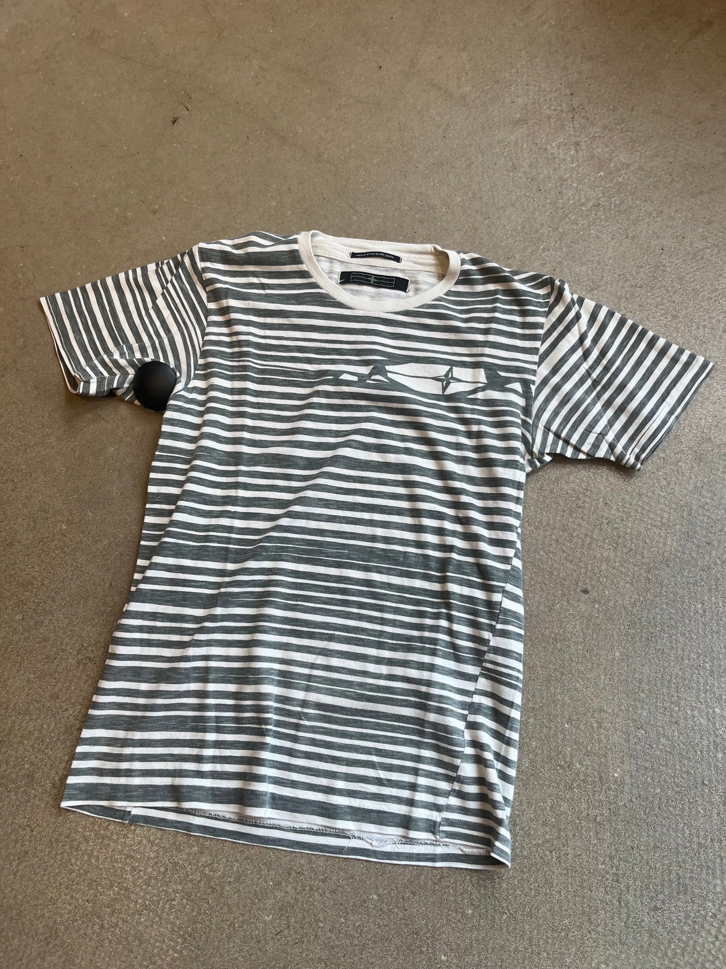 Stone Island Denims Striped Tee Grey Small