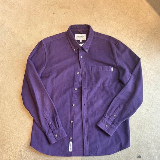 Carhartt Wool Button Shirt Purple Large
