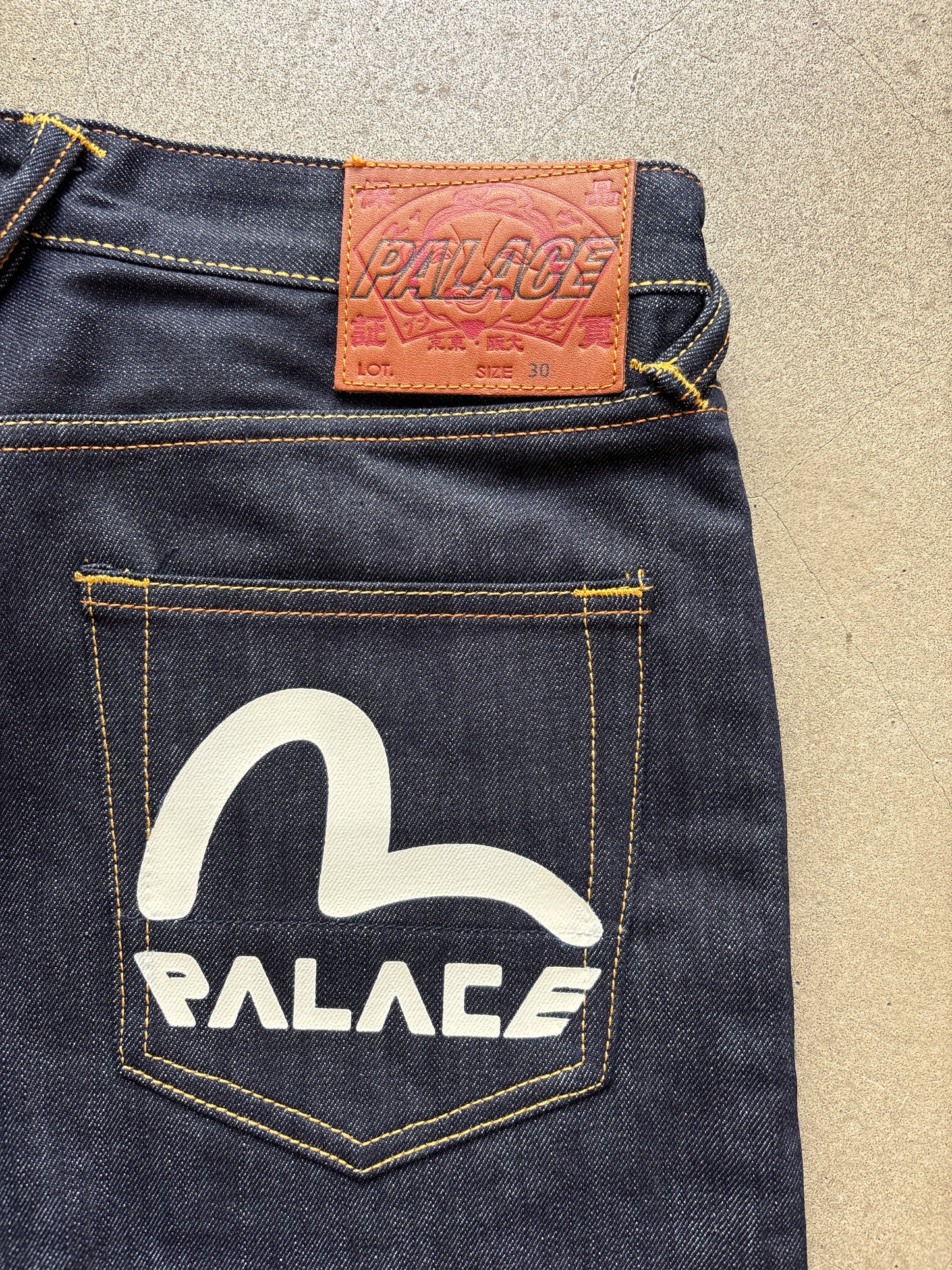 Palace x Evisu Long Denim Short Raw