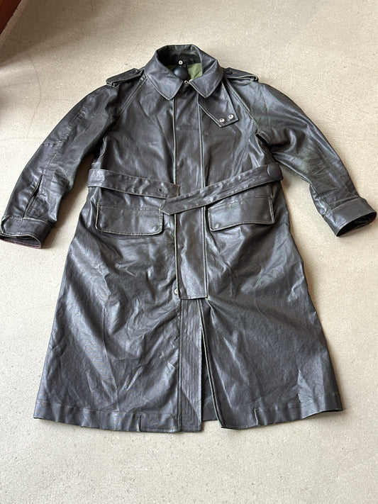 Diesel Ramskin Leather Trench Coat XXS