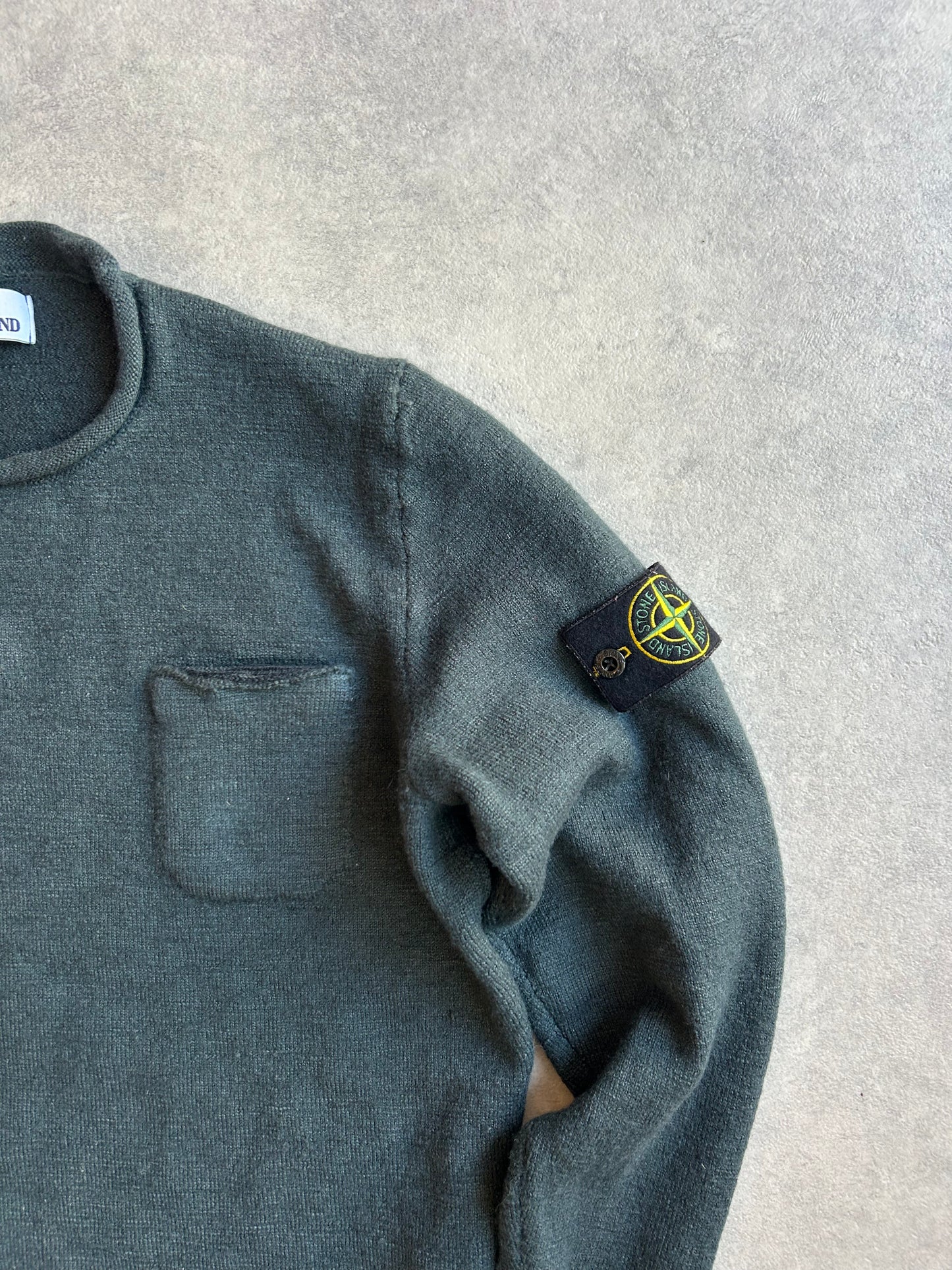 Stone Island Dark Green Cut Turtle Wool Sweater XXL