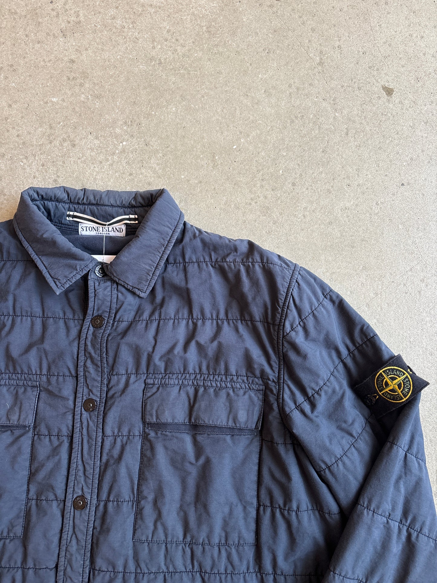 Vintage Stone Island Quilted Overshirt Navy XXL