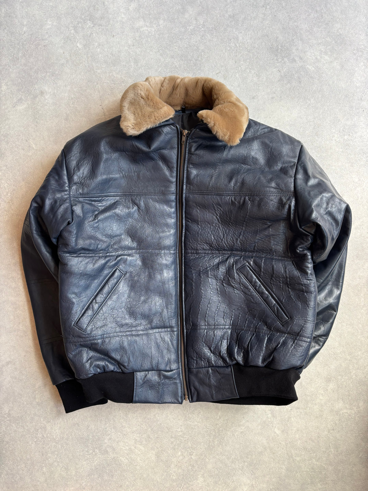 Mokum Bulletproof Leather Jacket Navy XL