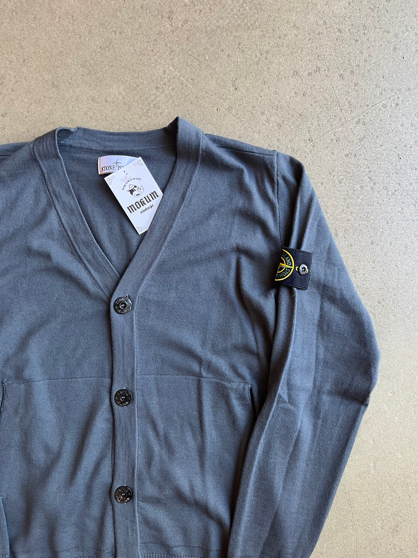 Stone Island Soft Organic Cotton Cardigan Grey M
