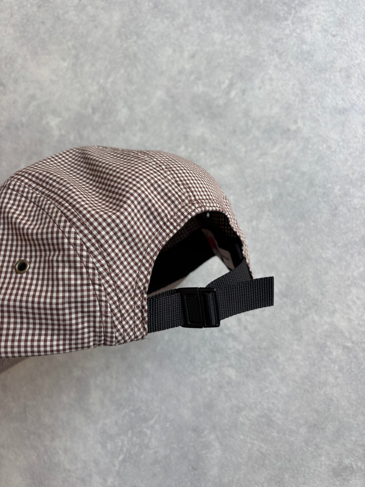 Pop Trading Company Cap Five Panel Checkered Brown