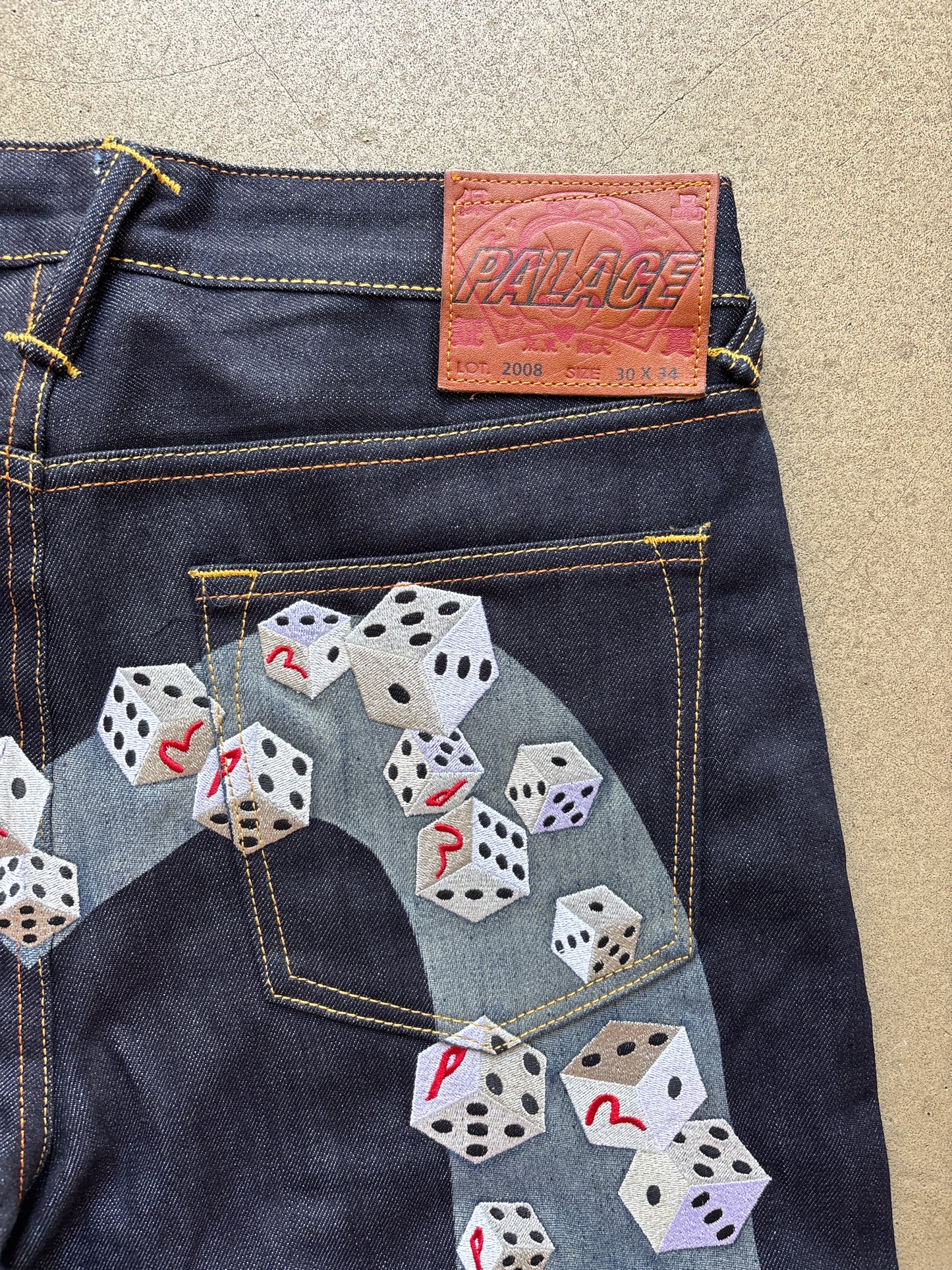 Palace x Evisu Dice Denim Jean Raw