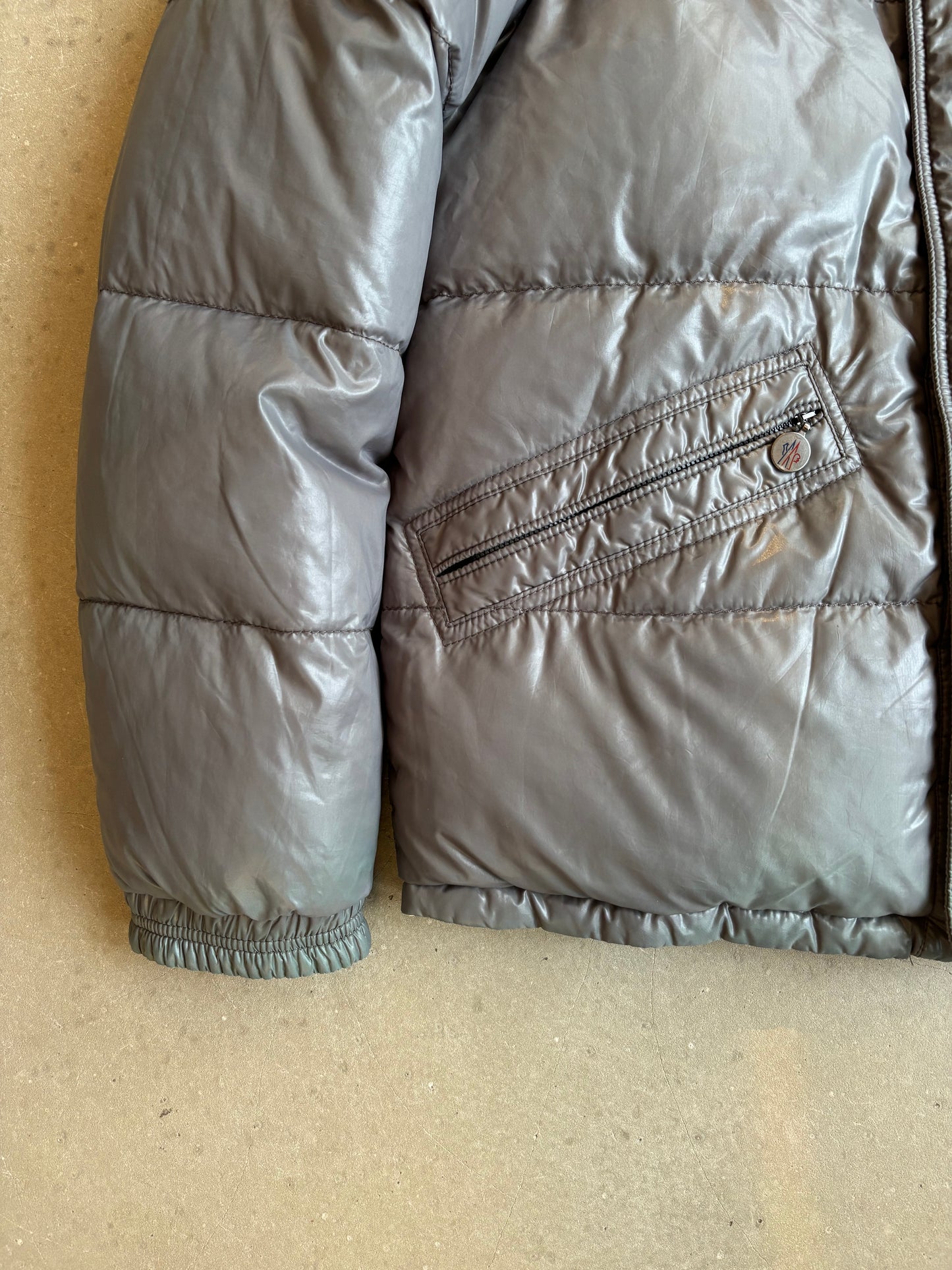 Moncler Down Jacket Double Sided Grey/Beige Size 4