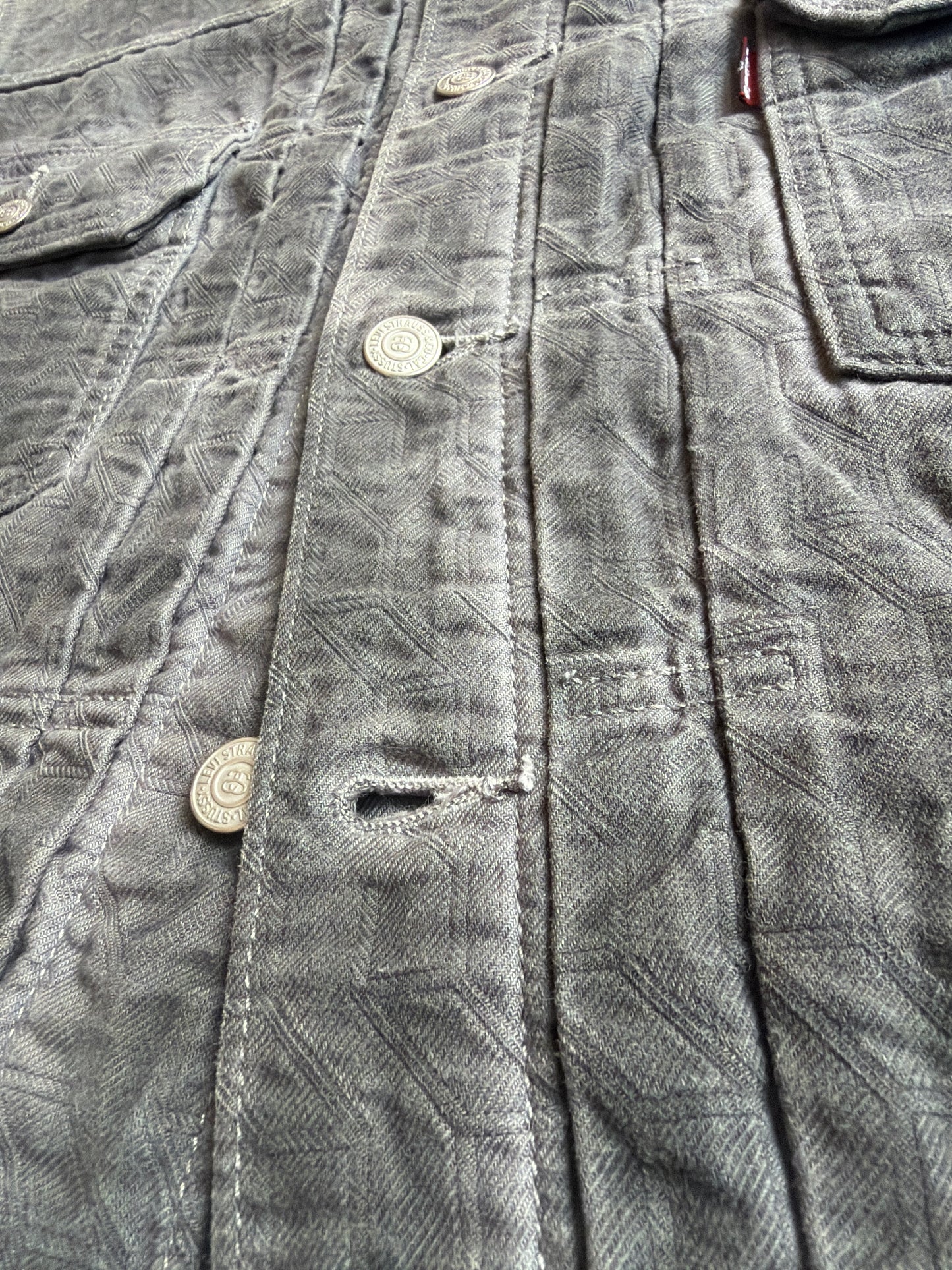 Stussy X Levi's Jacquard Trucker Jacket Grey  M