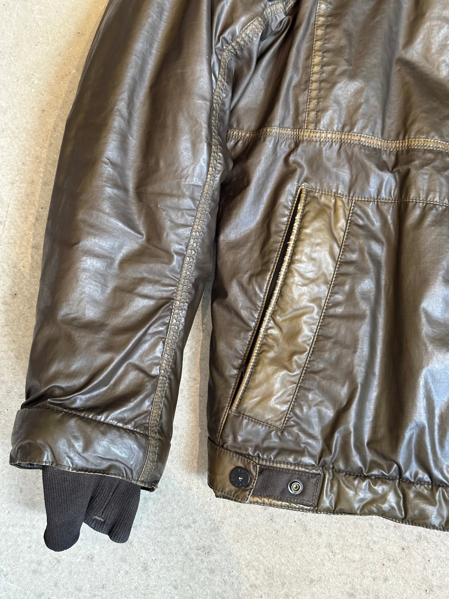 Stone Island Mussola Gommata Olive Jacket Size L (fit M)