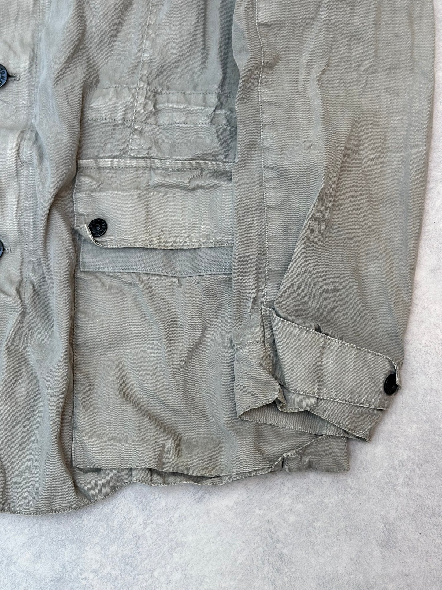 Stone Island Lino Flax Jacket Light Grey Size XL