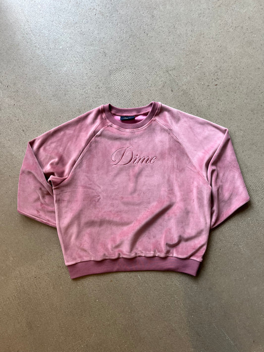 Dime Velvet Crewneck Dusty Pink L