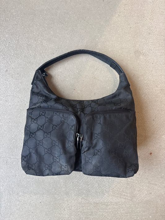 Gucci Monogram Hobo Bag Black